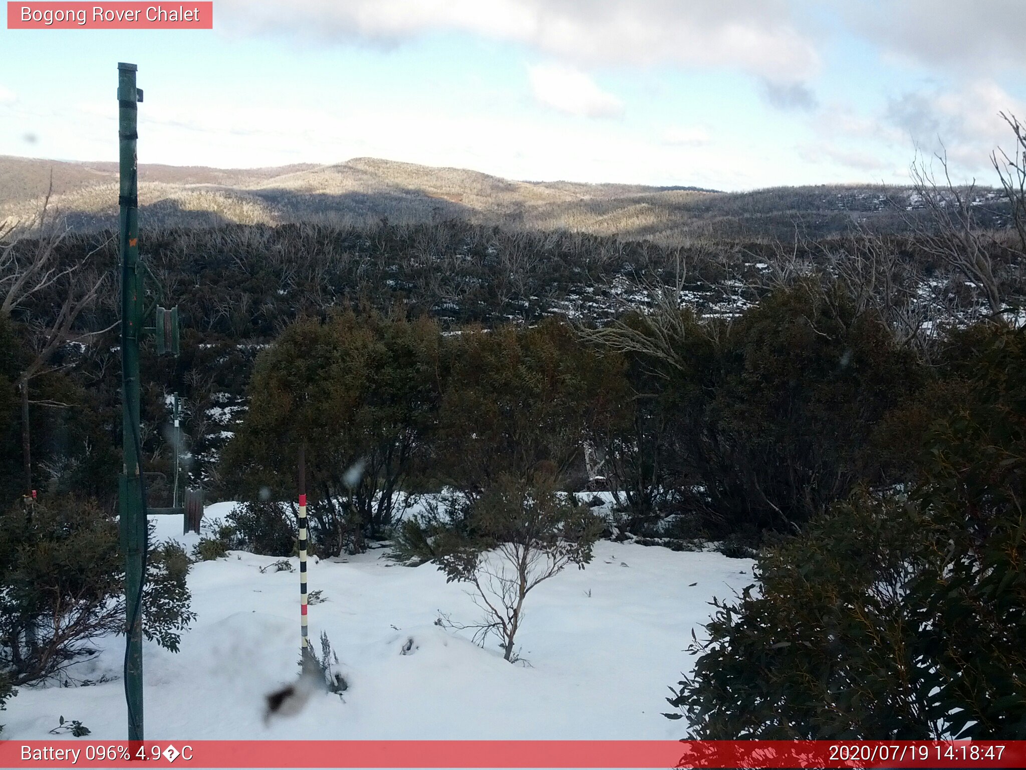 Bogong Web Cam 2:18pm Sunday 19th of July 2020