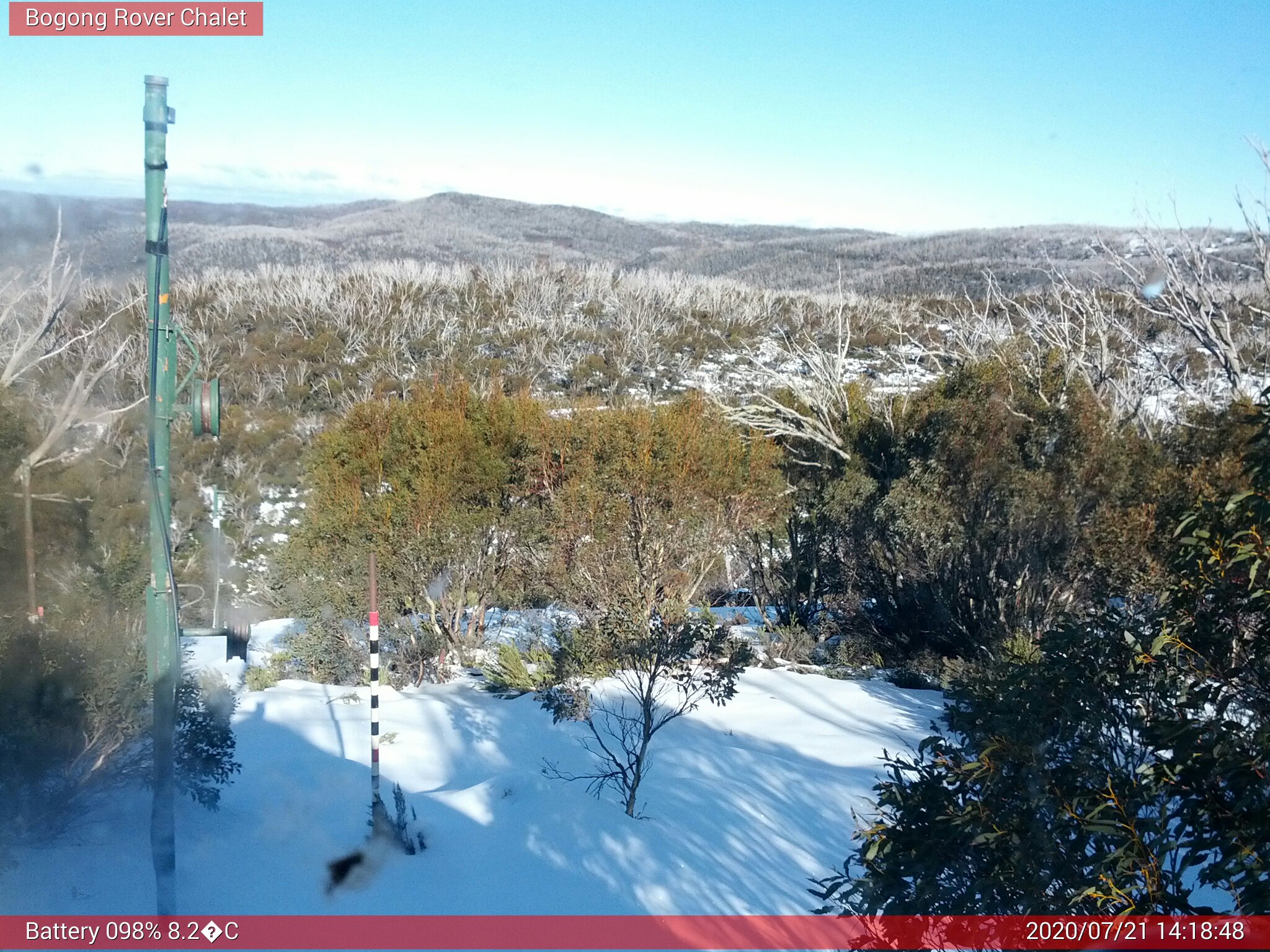 Bogong Web Cam 2:18pm Tuesday 21st of July 2020