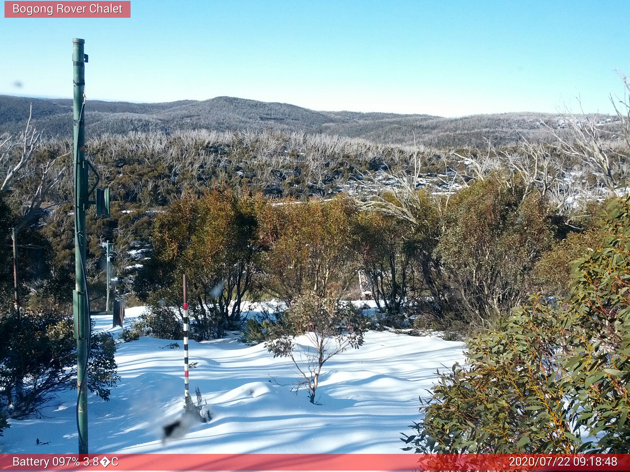 Bogong Web Cam 9:18am Wednesday 22nd of July 2020