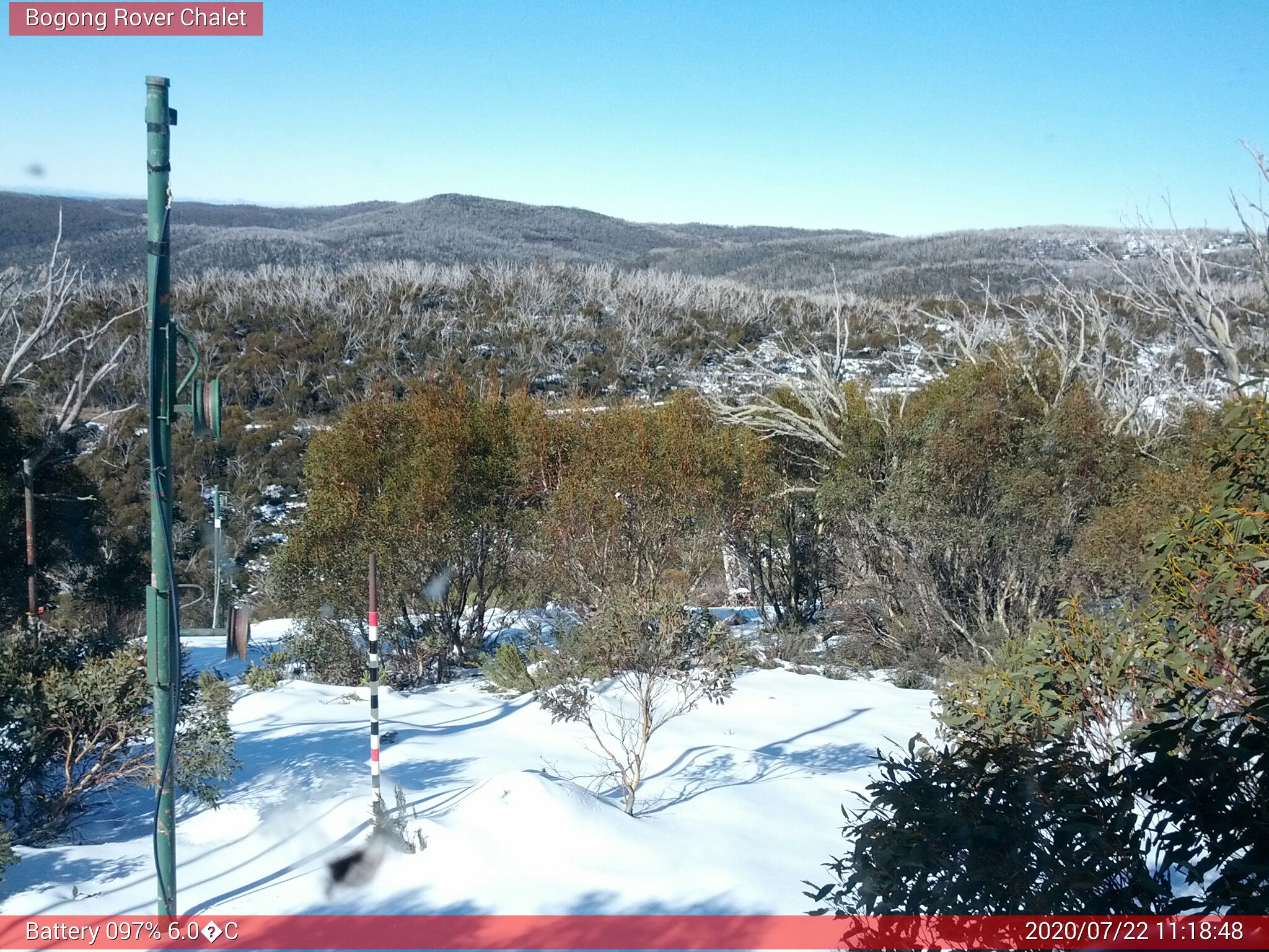 Bogong Web Cam 11:18am Wednesday 22nd of July 2020