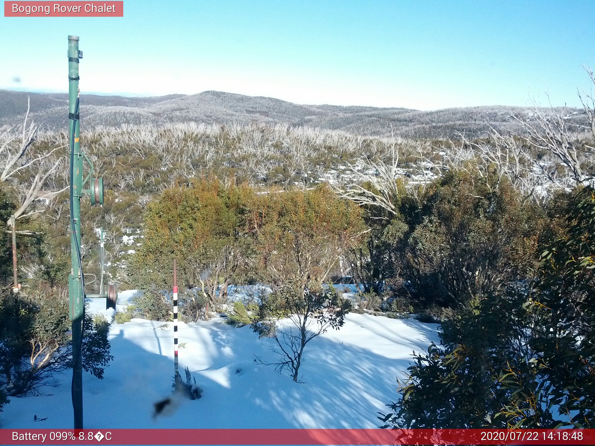 Bogong Web Cam 2:18pm Wednesday 22nd of July 2020