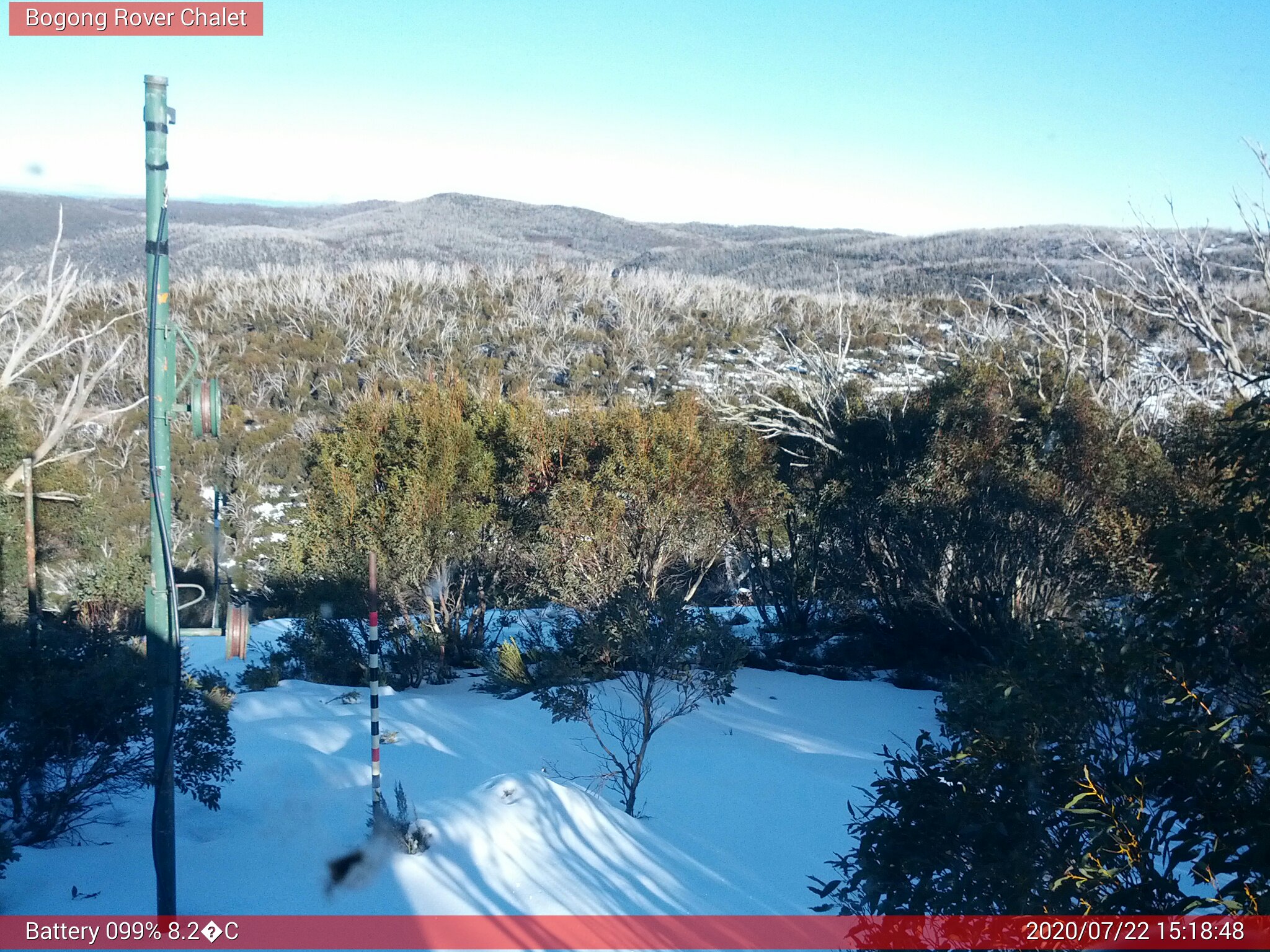 Bogong Web Cam 3:18pm Wednesday 22nd of July 2020