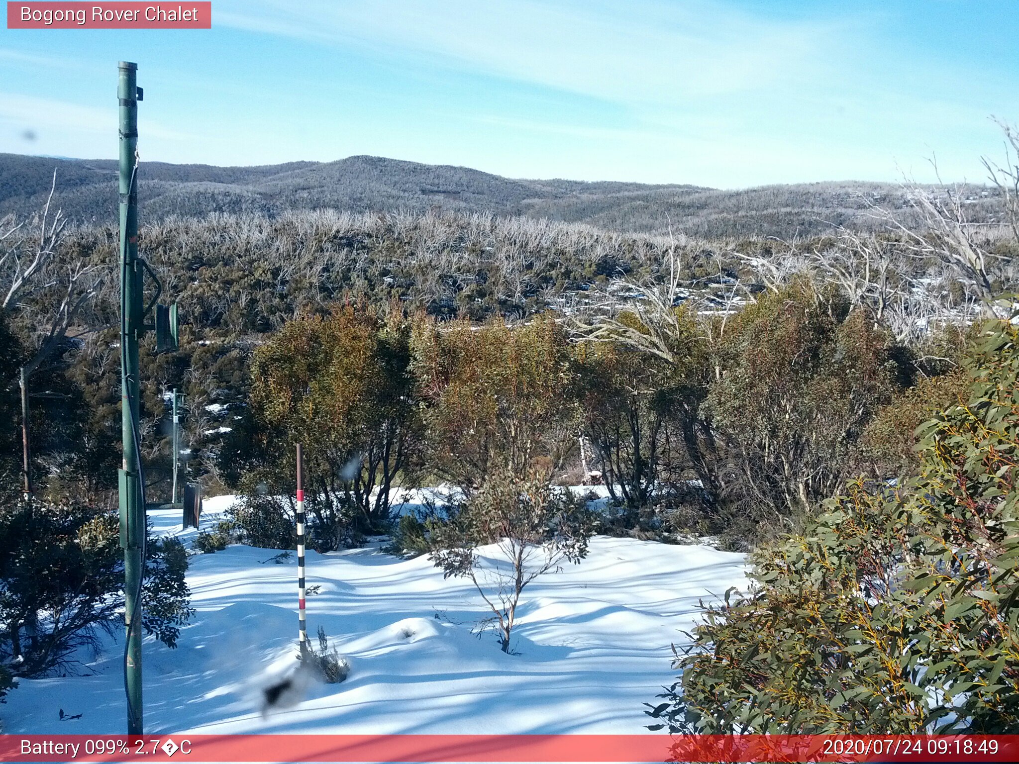 Bogong Web Cam 9:18am Friday 24th of July 2020