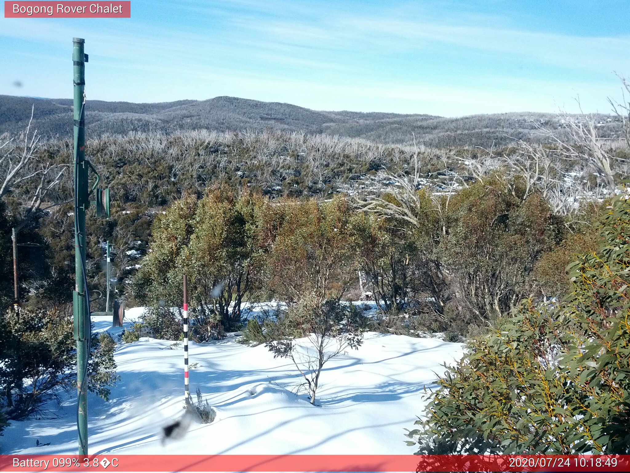 Bogong Web Cam 10:18am Friday 24th of July 2020