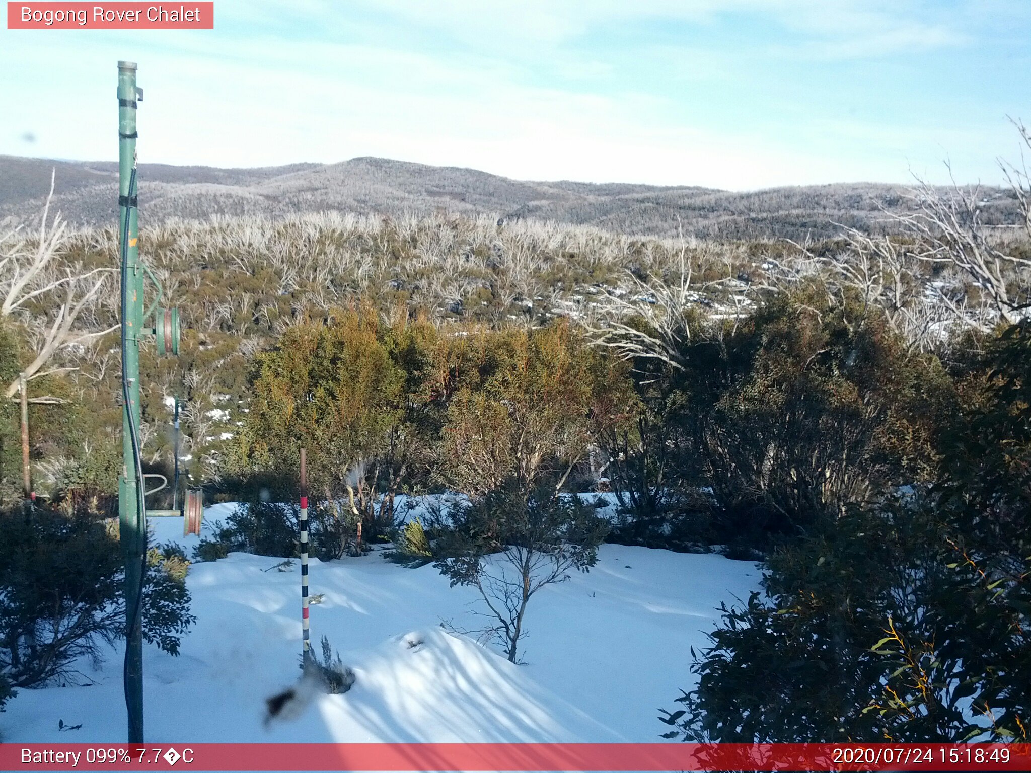 Bogong Web Cam 3:18pm Friday 24th of July 2020