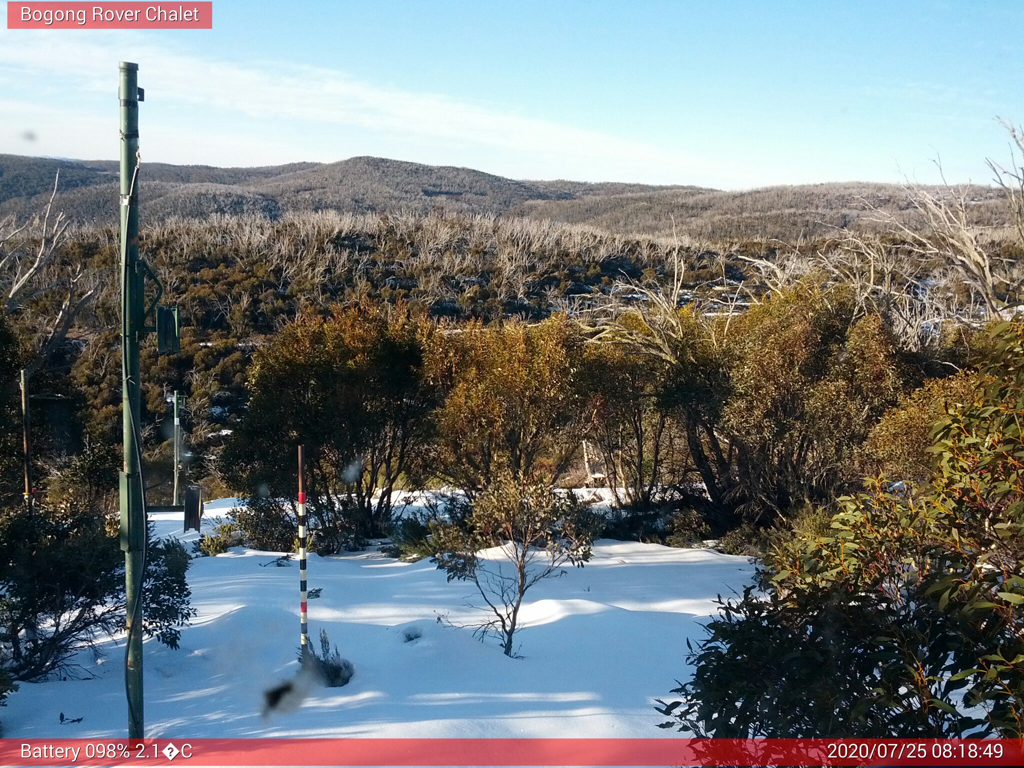 Bogong Web Cam 8:18am Saturday 25th of July 2020