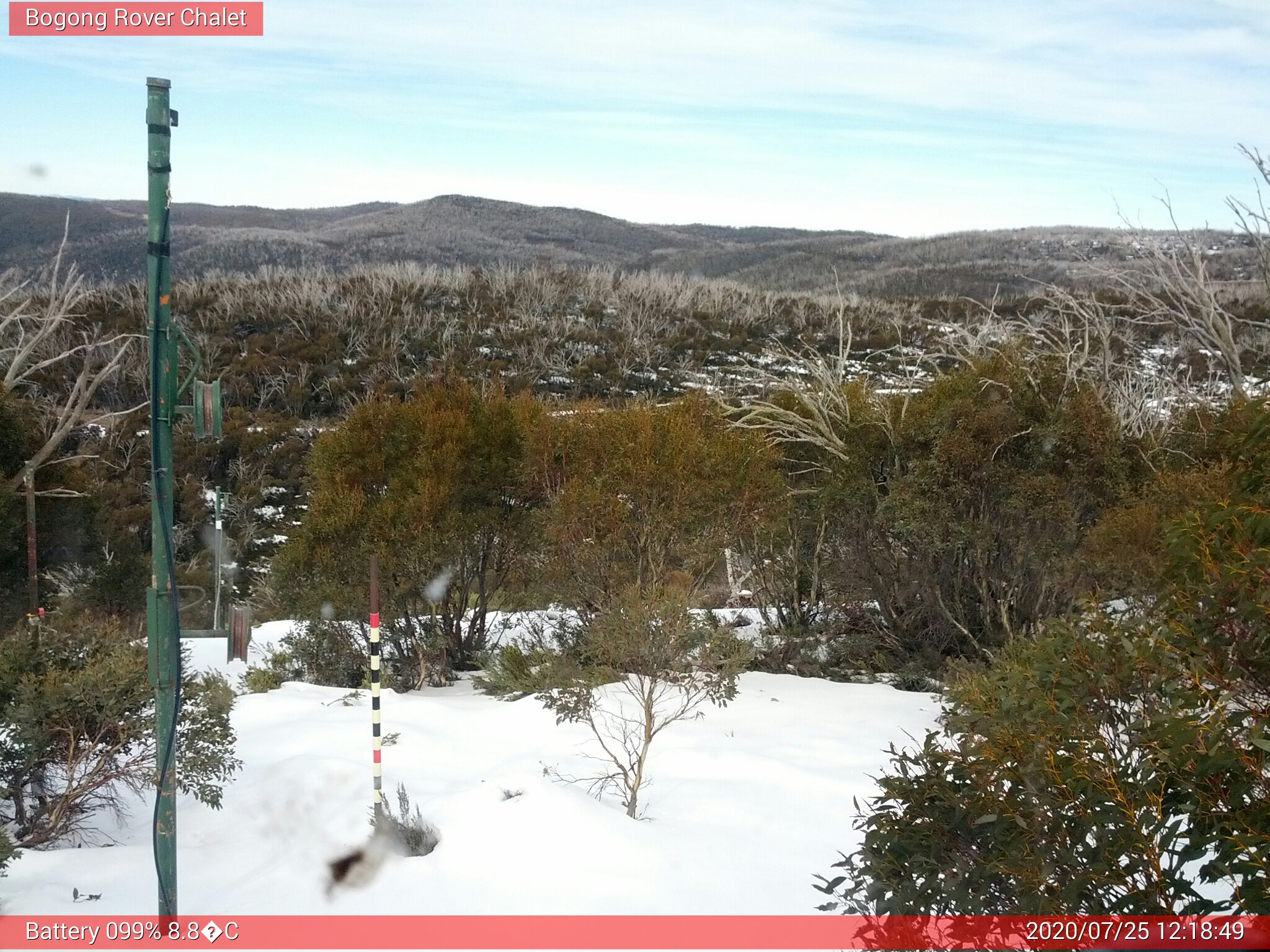 Bogong Web Cam 12:18pm Saturday 25th of July 2020