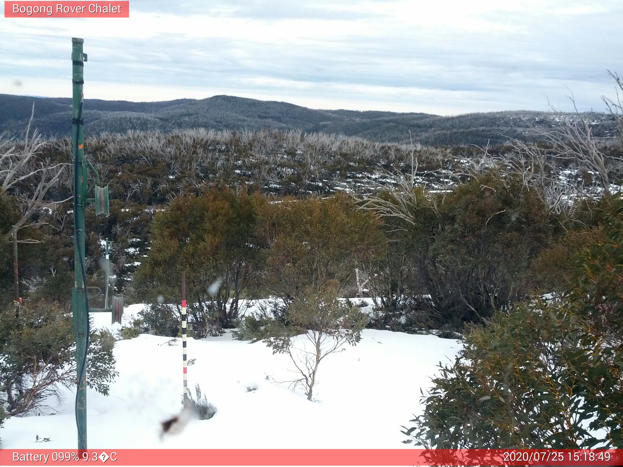 Bogong Web Cam 3:18pm Saturday 25th of July 2020