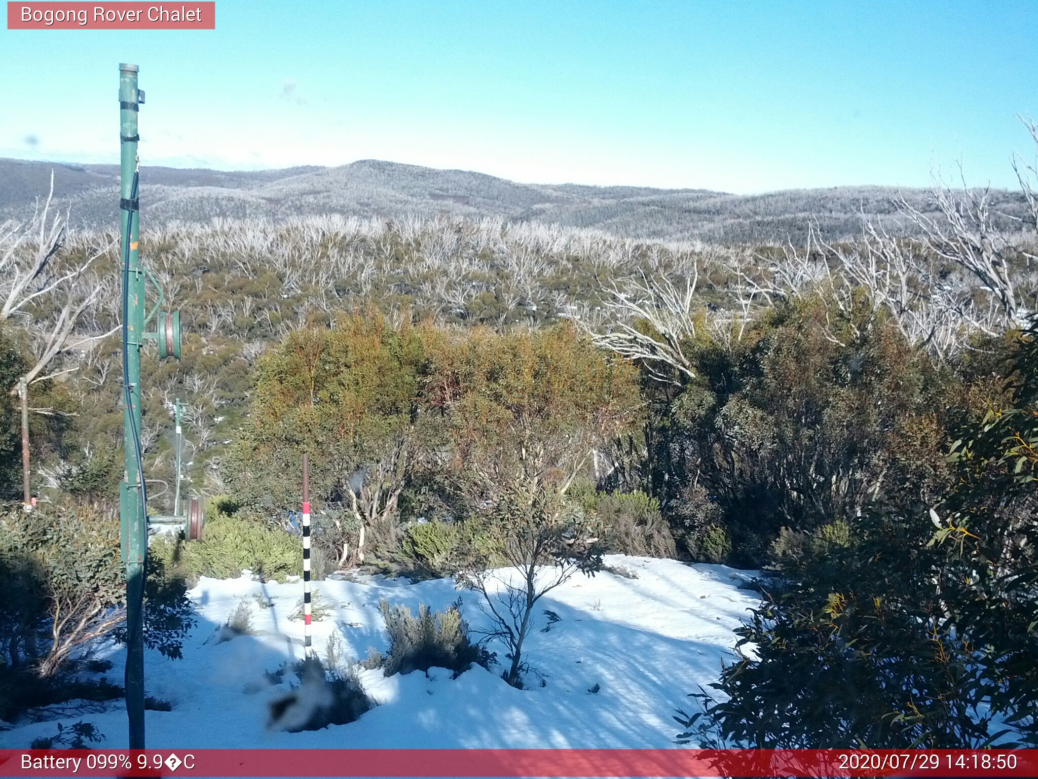 Bogong Web Cam 2:18pm Wednesday 29th of July 2020