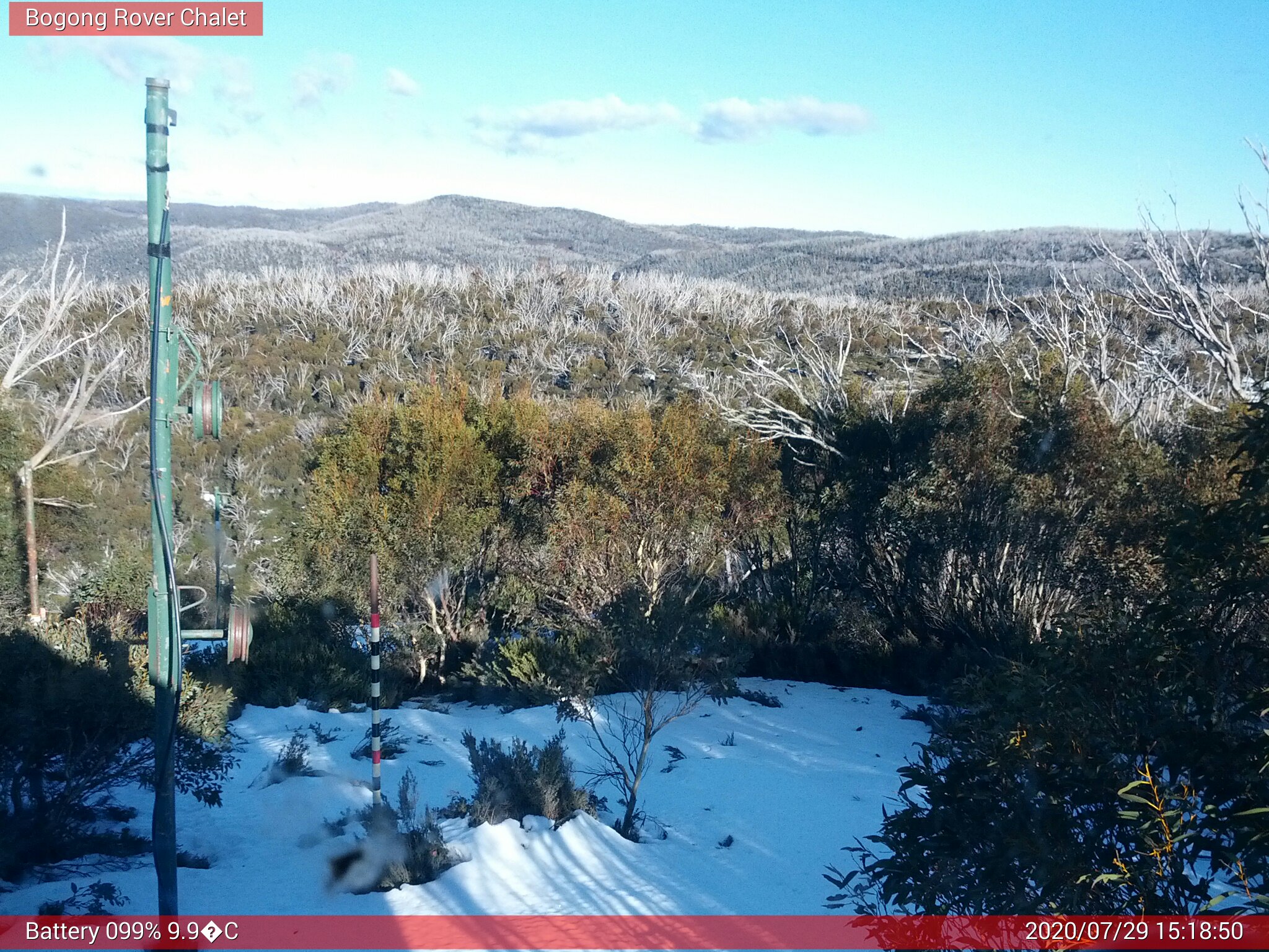 Bogong Web Cam 3:18pm Wednesday 29th of July 2020