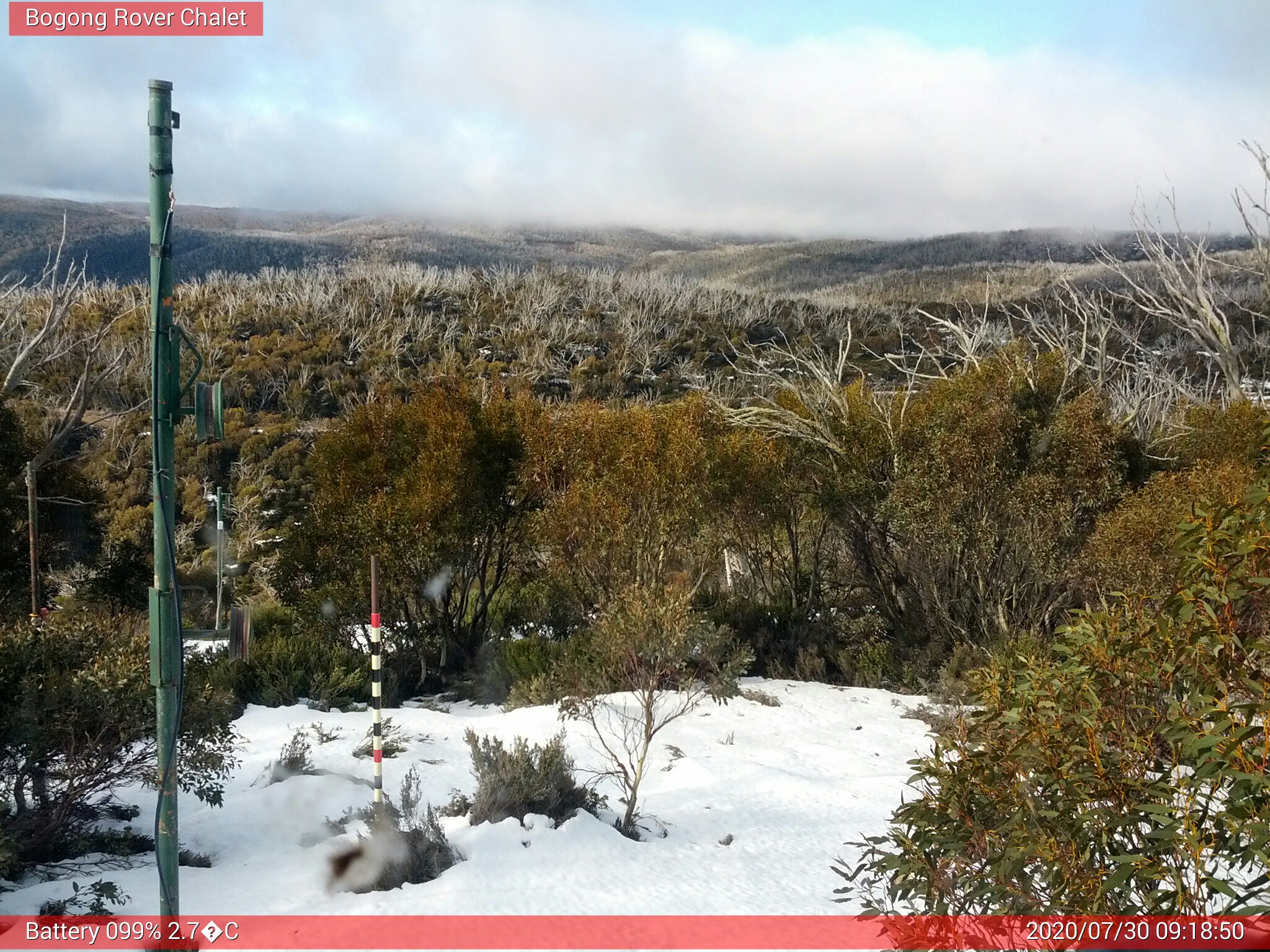 Bogong Web Cam 9:18am Thursday 30th of July 2020