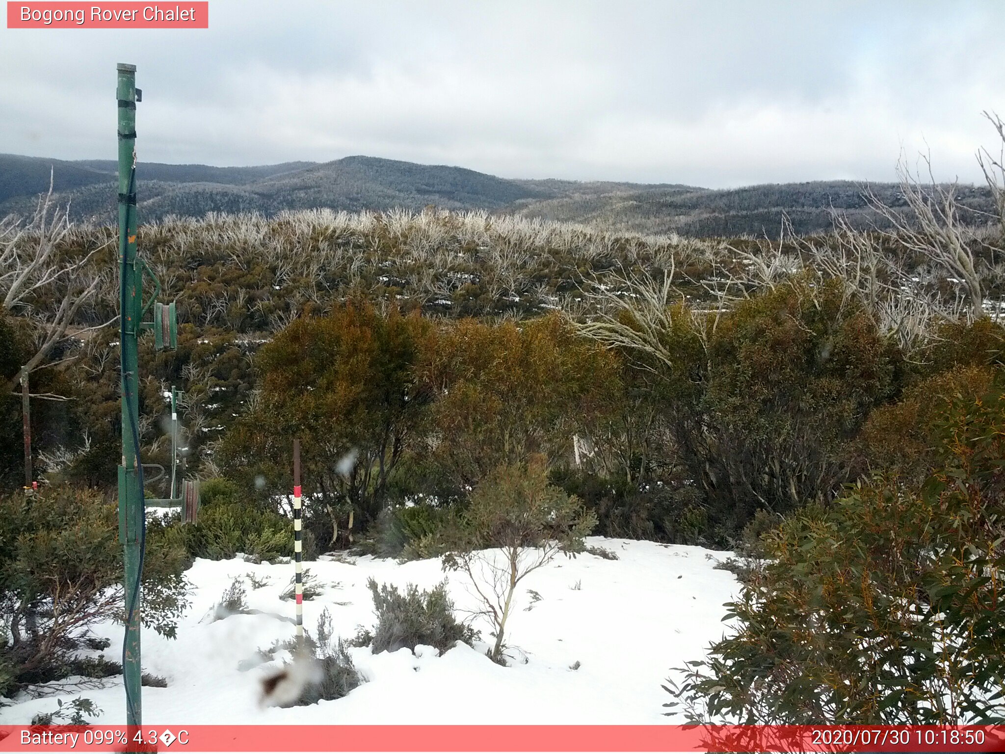 Bogong Web Cam 10:18am Thursday 30th of July 2020