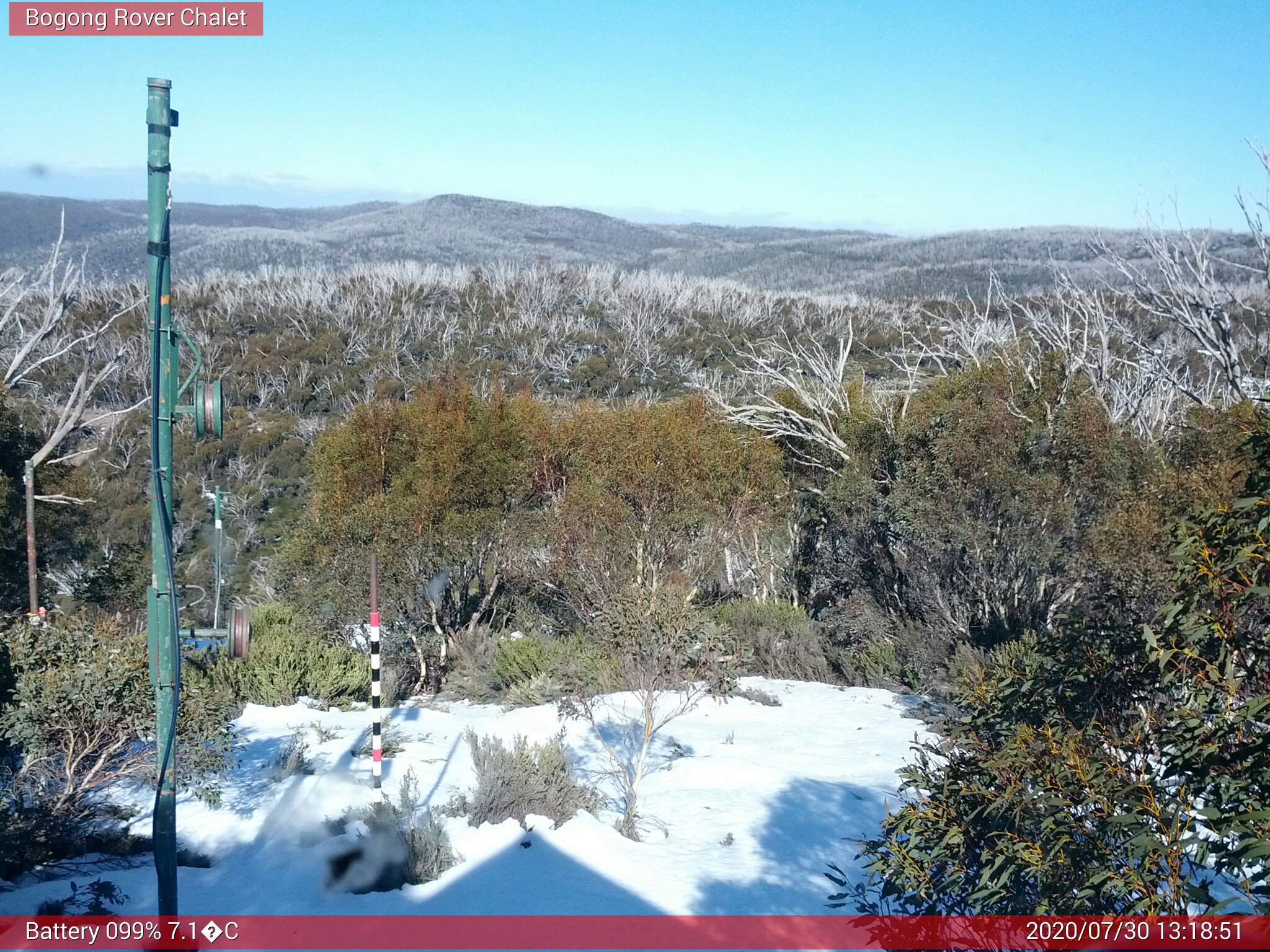 Bogong Web Cam 1:18pm Thursday 30th of July 2020