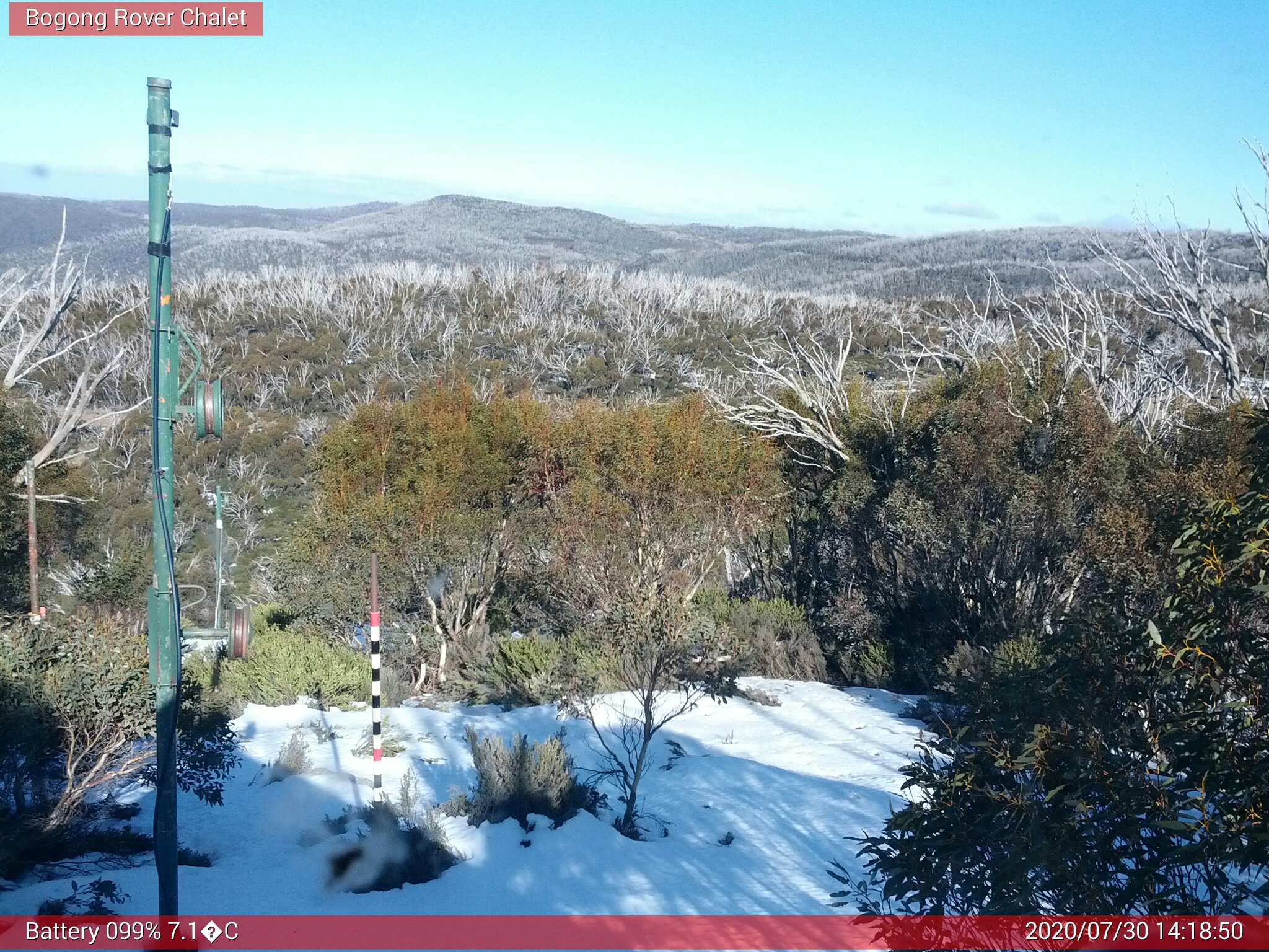 Bogong Web Cam 2:18pm Thursday 30th of July 2020