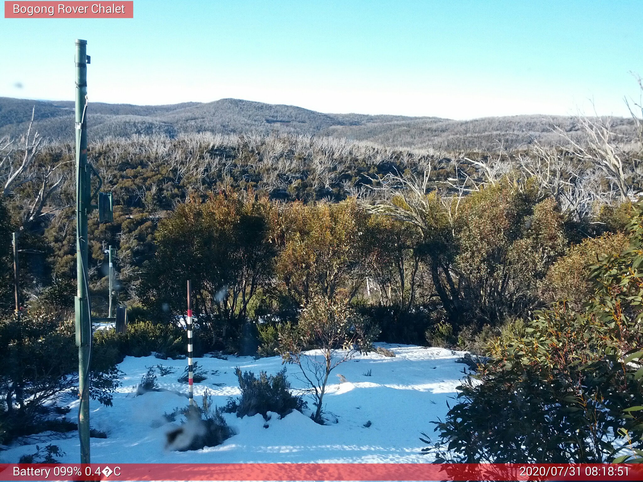 Bogong Web Cam 8:18am Friday 31st of July 2020