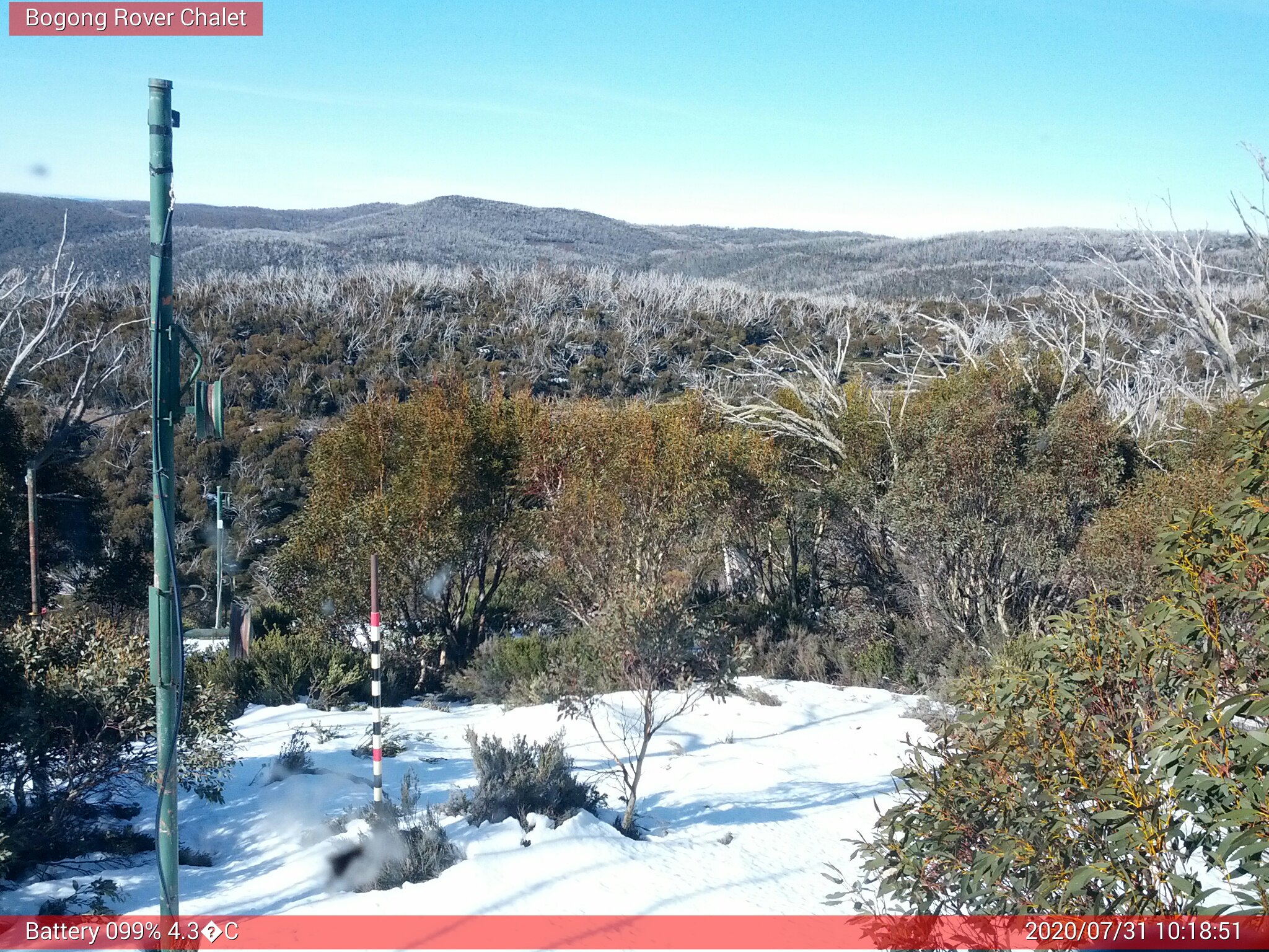 Bogong Web Cam 10:18am Friday 31st of July 2020