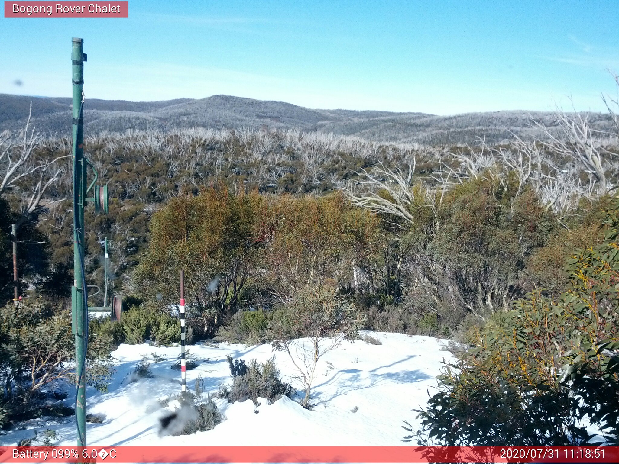 Bogong Web Cam 11:18am Friday 31st of July 2020