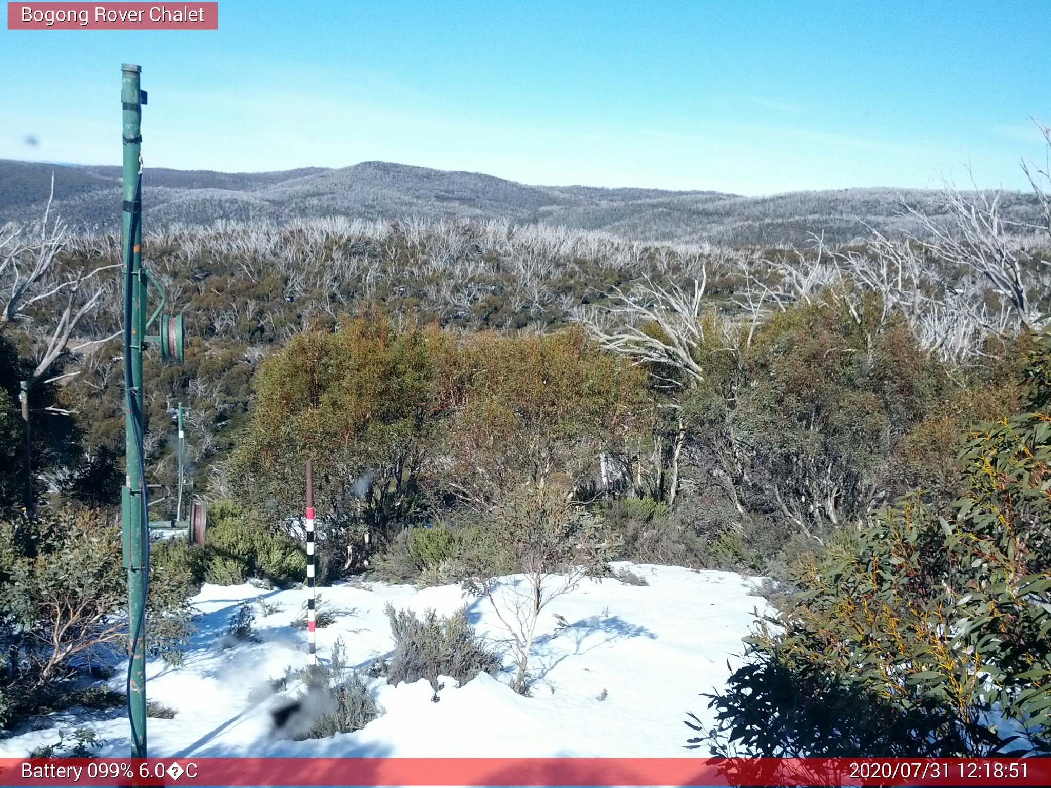 Bogong Web Cam 12:18pm Friday 31st of July 2020