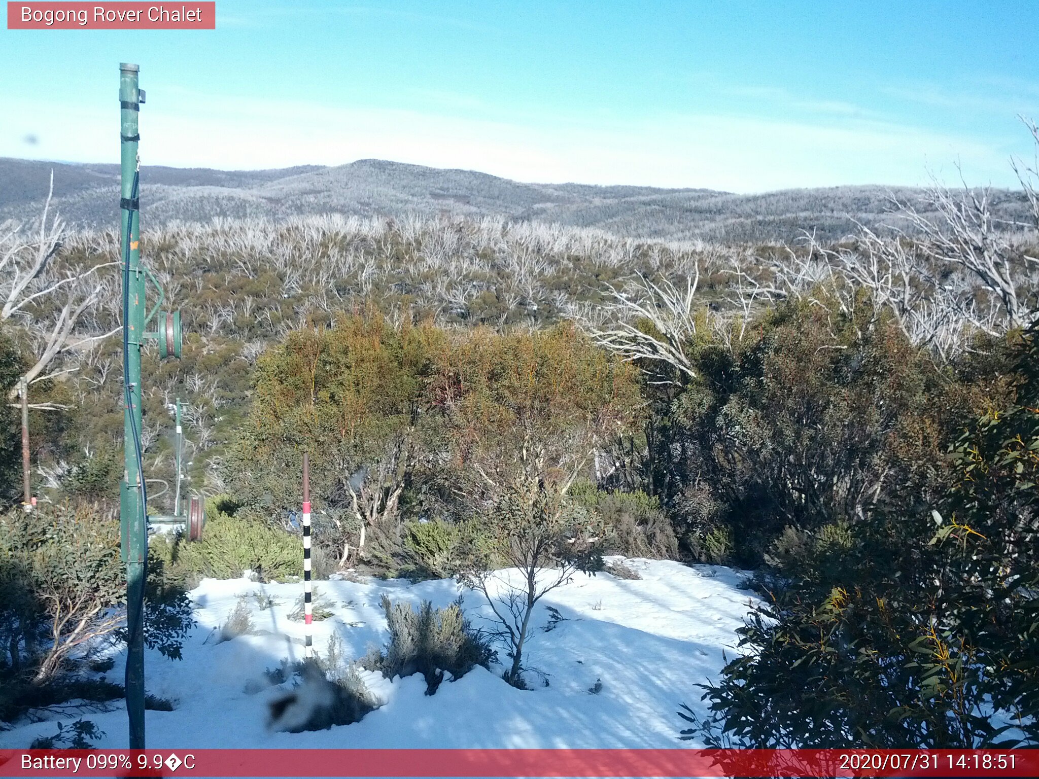 Bogong Web Cam 2:18pm Friday 31st of July 2020