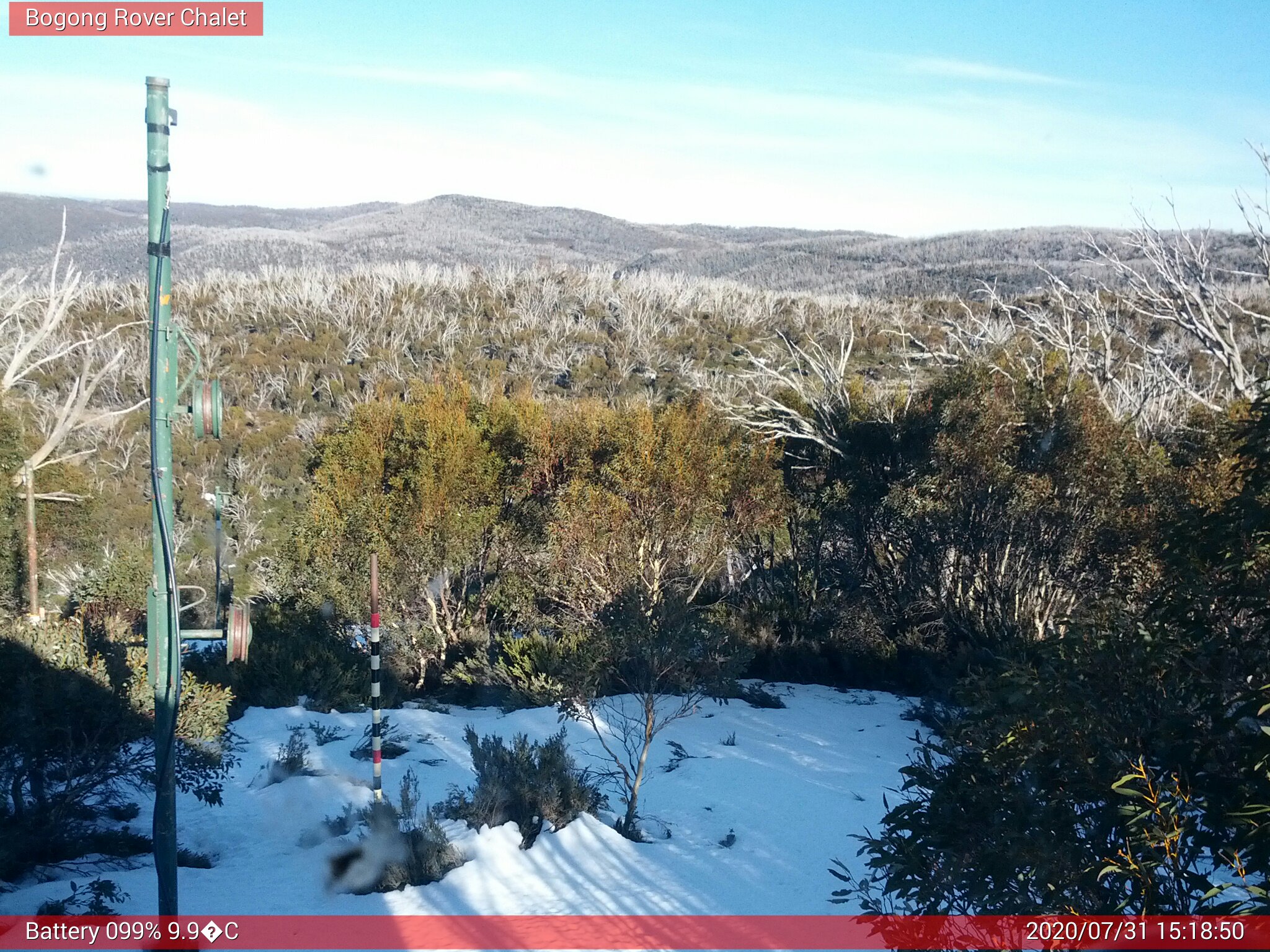 Bogong Web Cam 3:18pm Friday 31st of July 2020