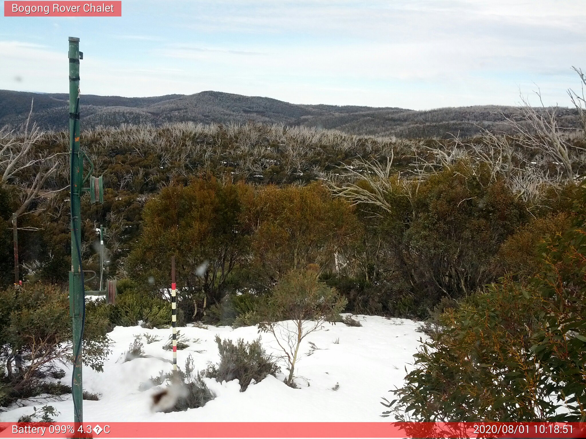 Bogong Web Cam 10:18am Saturday 1st of August 2020