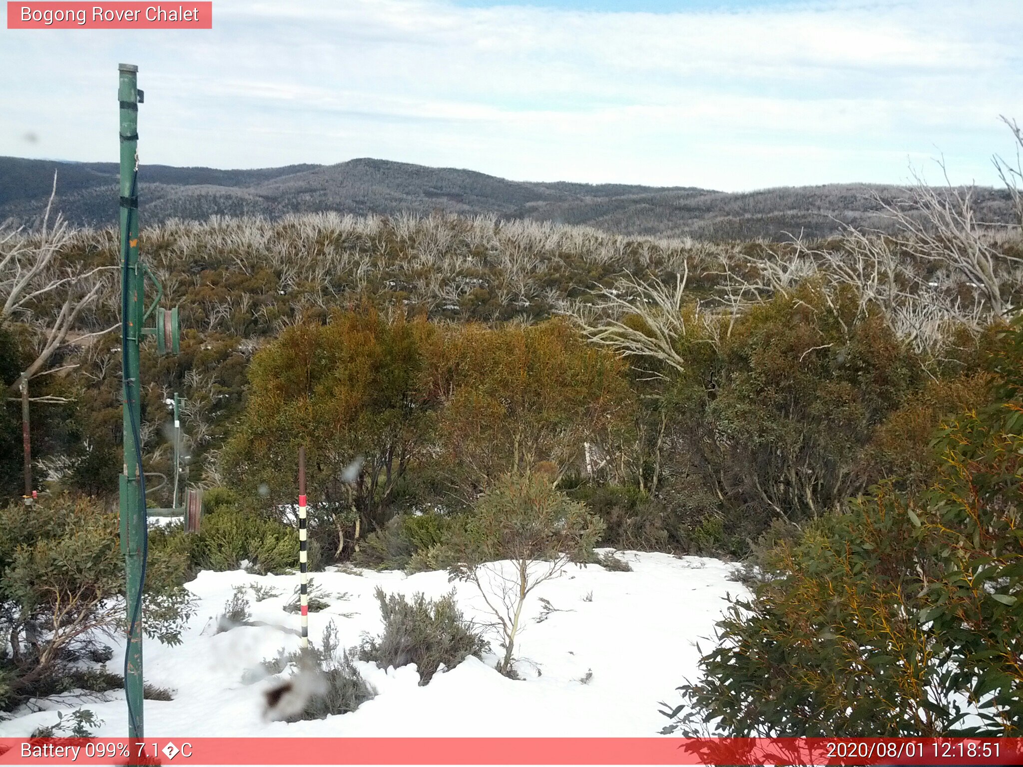 Bogong Web Cam 12:18pm Saturday 1st of August 2020