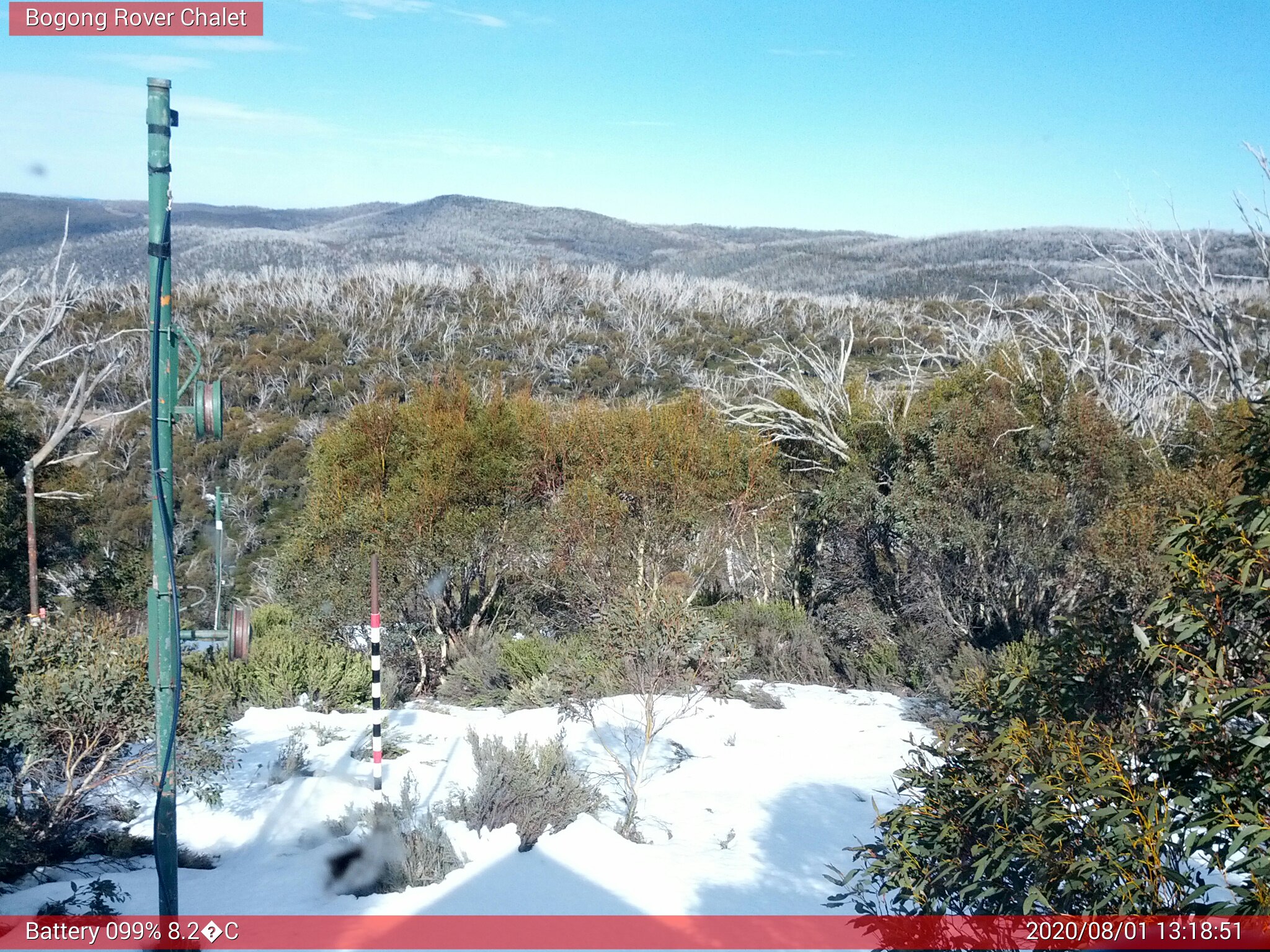 Bogong Web Cam 1:18pm Saturday 1st of August 2020