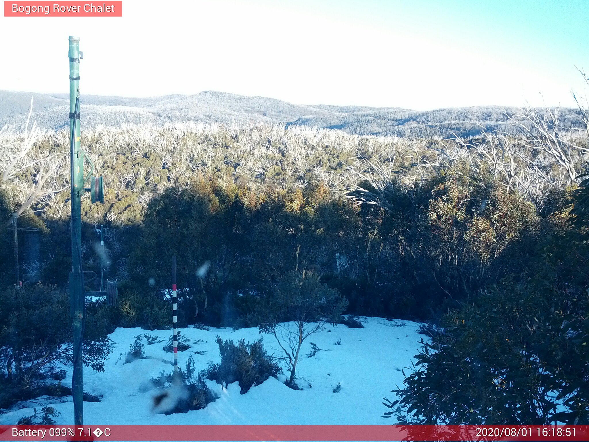 Bogong Web Cam 4:18pm Saturday 1st of August 2020