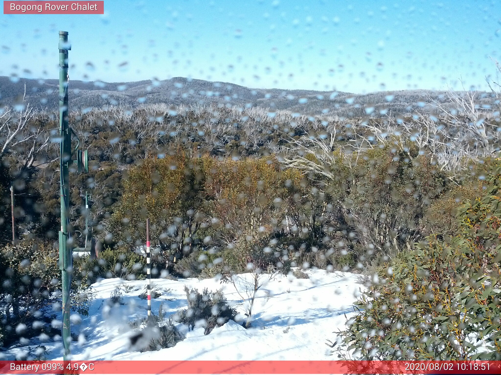 Bogong Web Cam 10:18am Sunday 2nd of August 2020