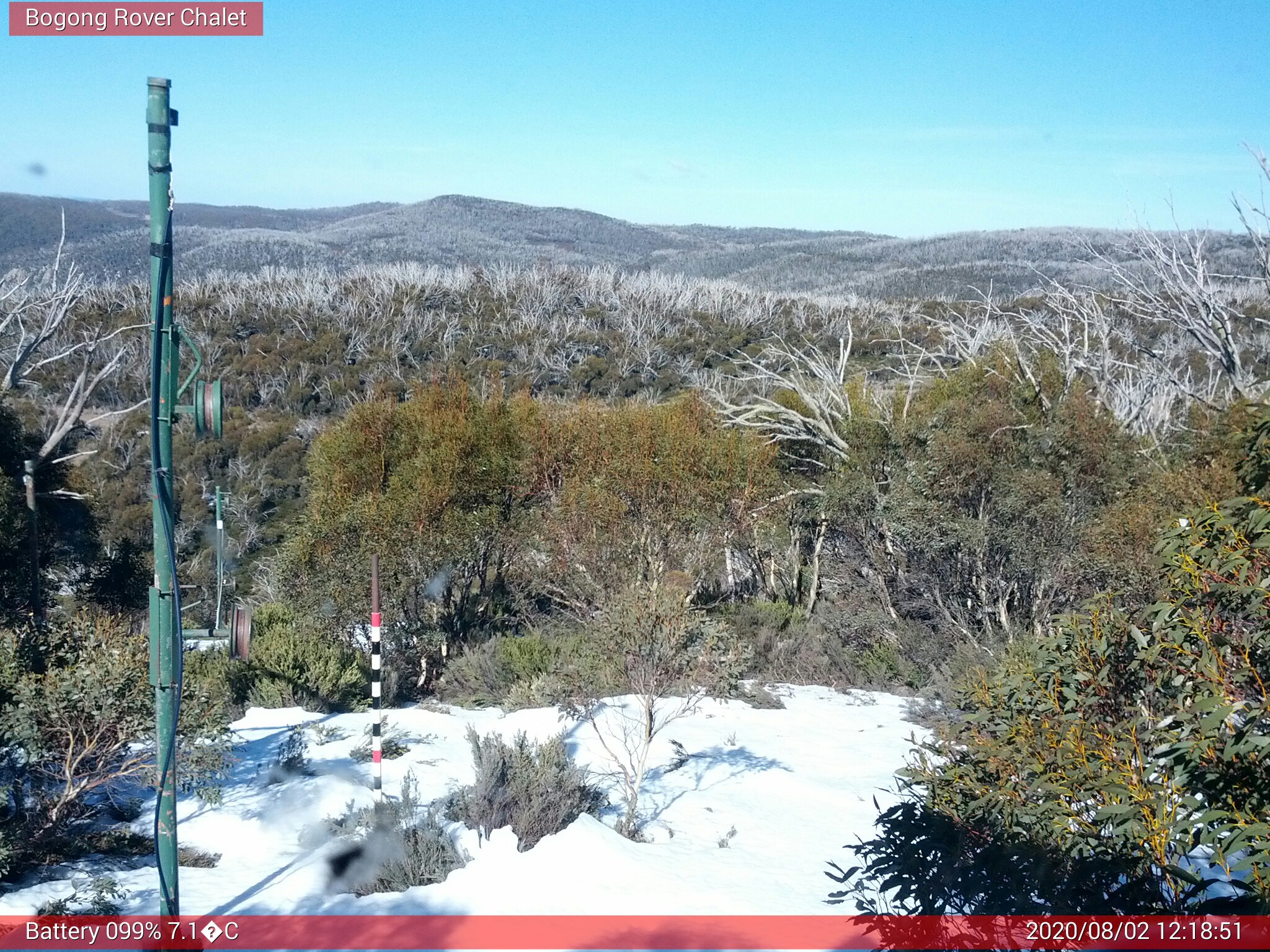 Bogong Web Cam 12:18pm Sunday 2nd of August 2020