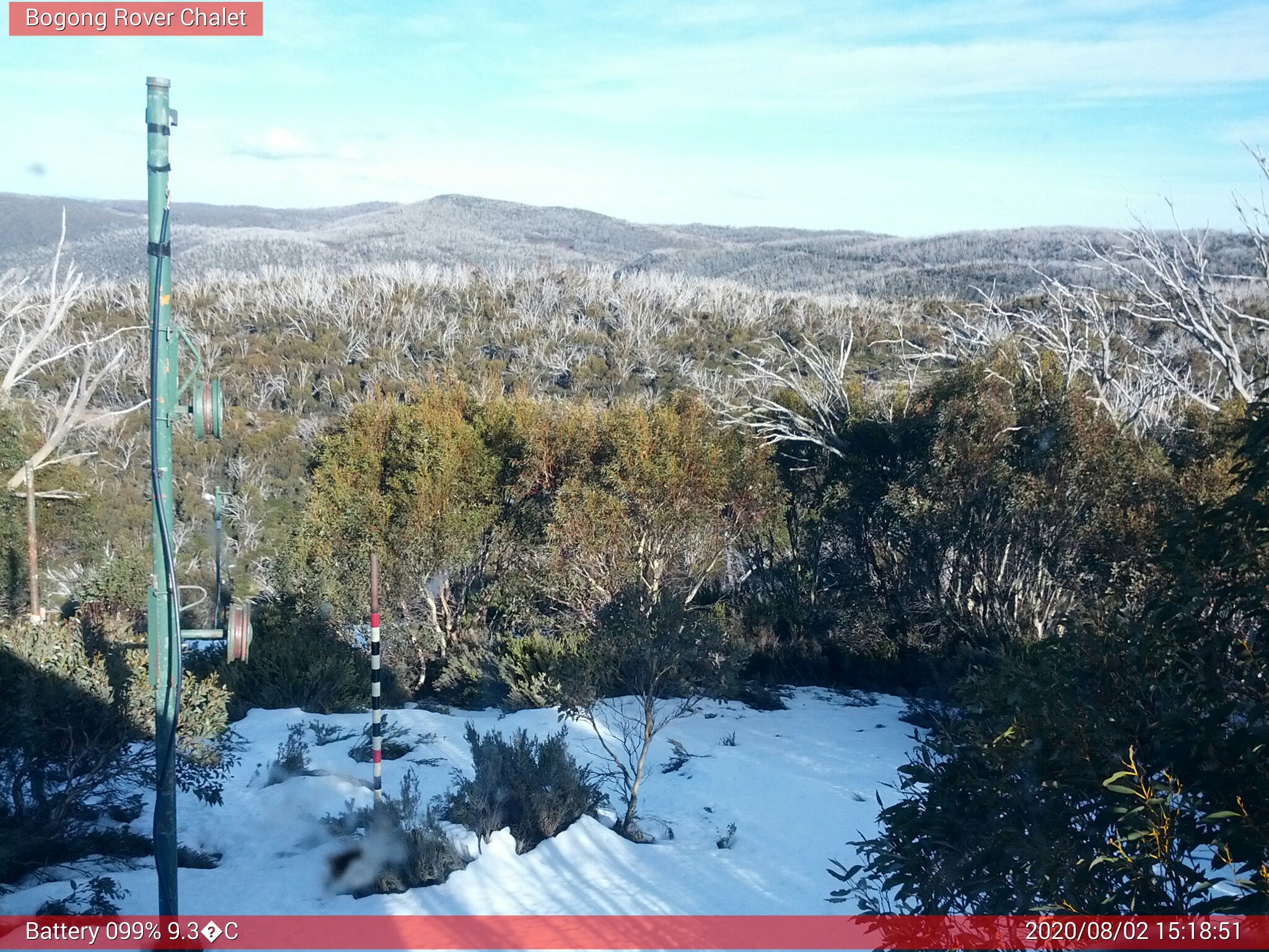 Bogong Web Cam 3:18pm Sunday 2nd of August 2020