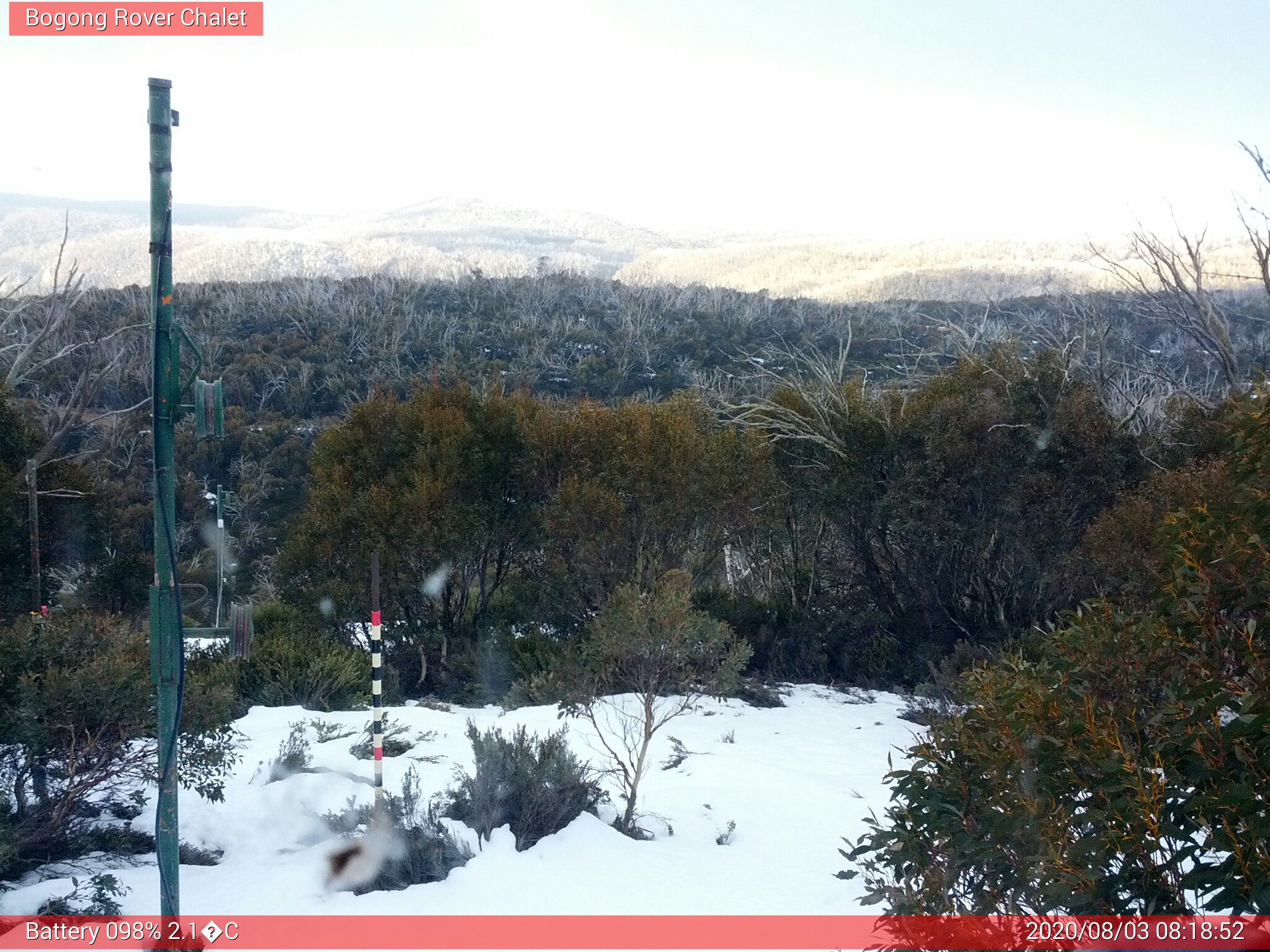 Bogong Web Cam 8:18am Monday 3rd of August 2020