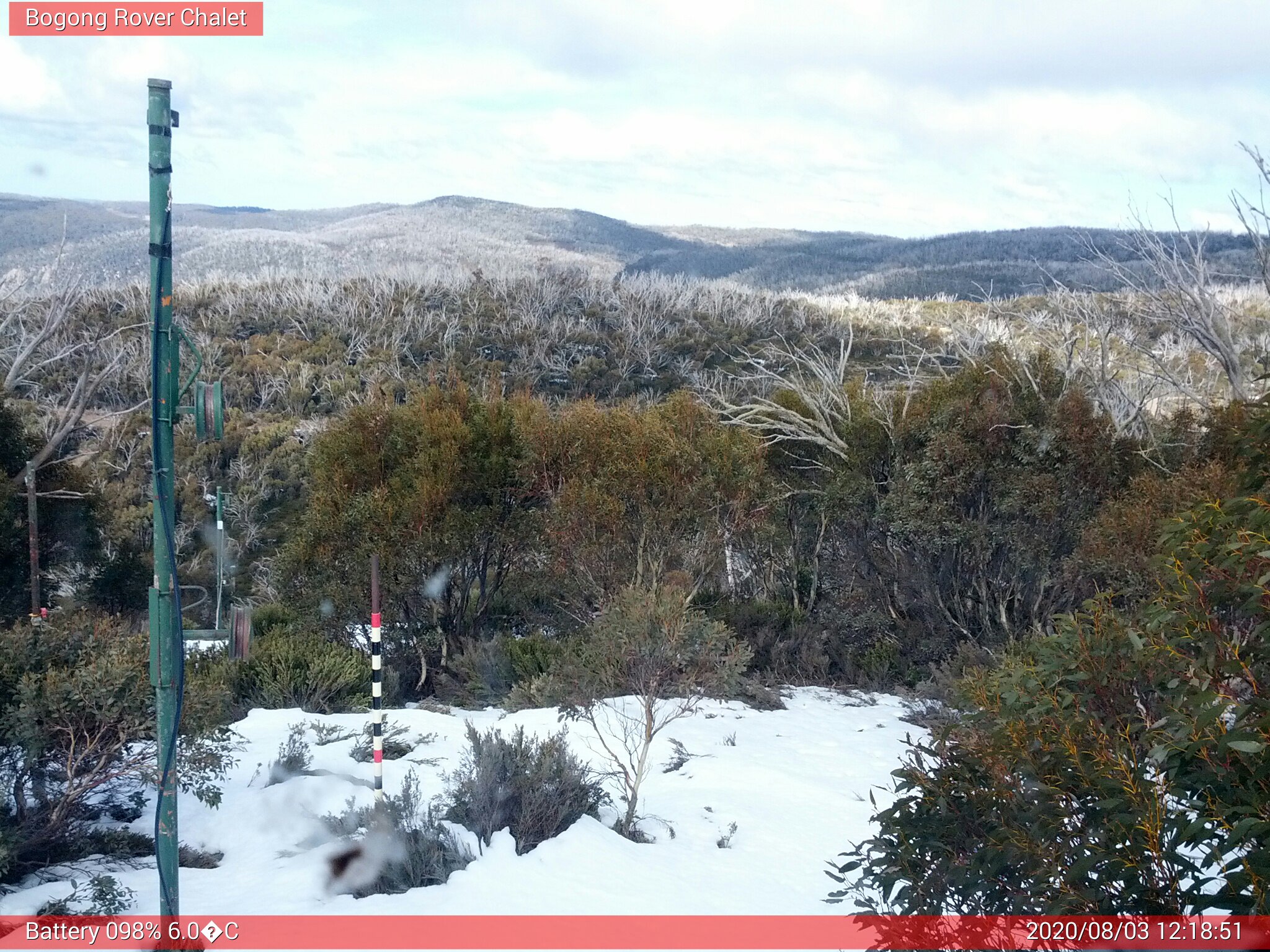 Bogong Web Cam 12:18pm Monday 3rd of August 2020