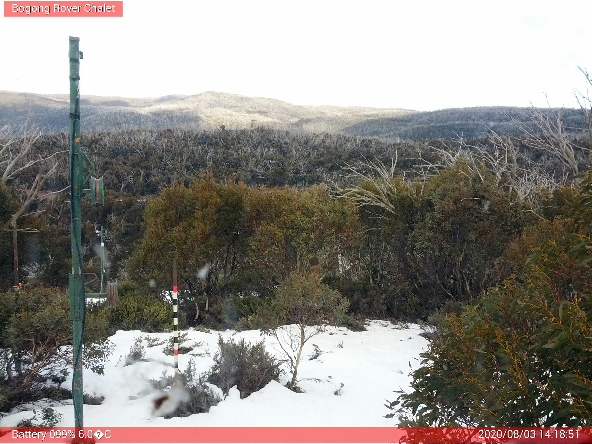 Bogong Web Cam 2:18pm Monday 3rd of August 2020