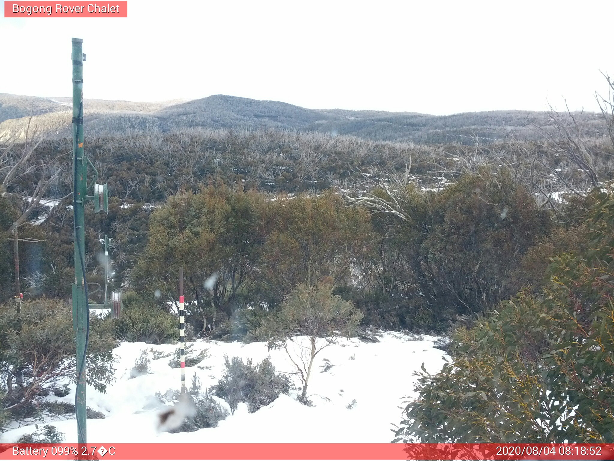 Bogong Web Cam 8:18am Tuesday 4th of August 2020