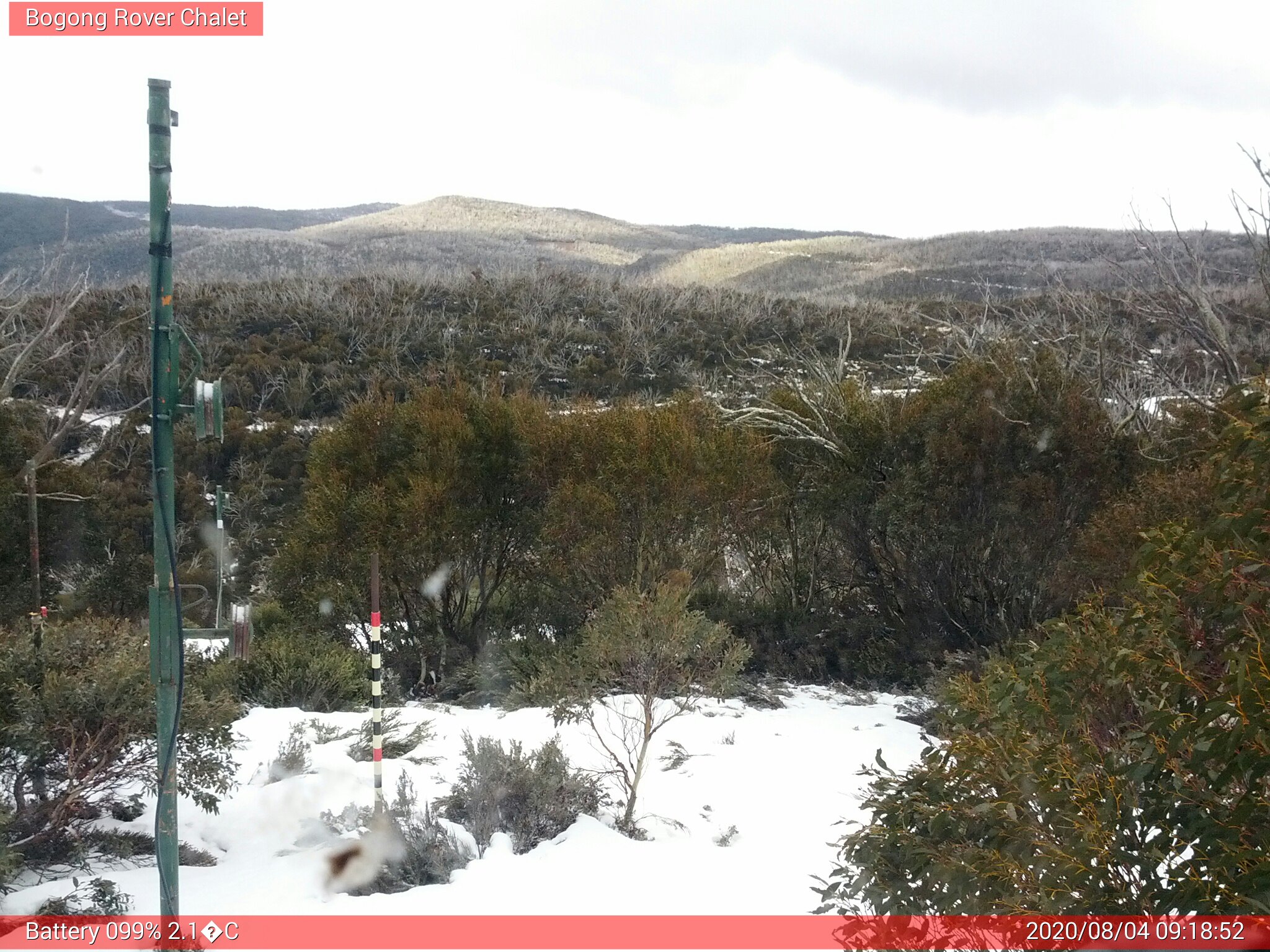 Bogong Web Cam 9:18am Tuesday 4th of August 2020