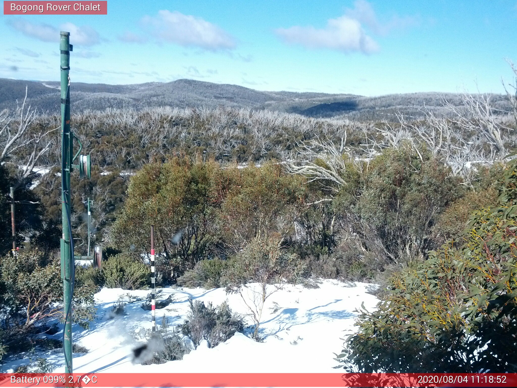 Bogong Web Cam 11:18am Tuesday 4th of August 2020