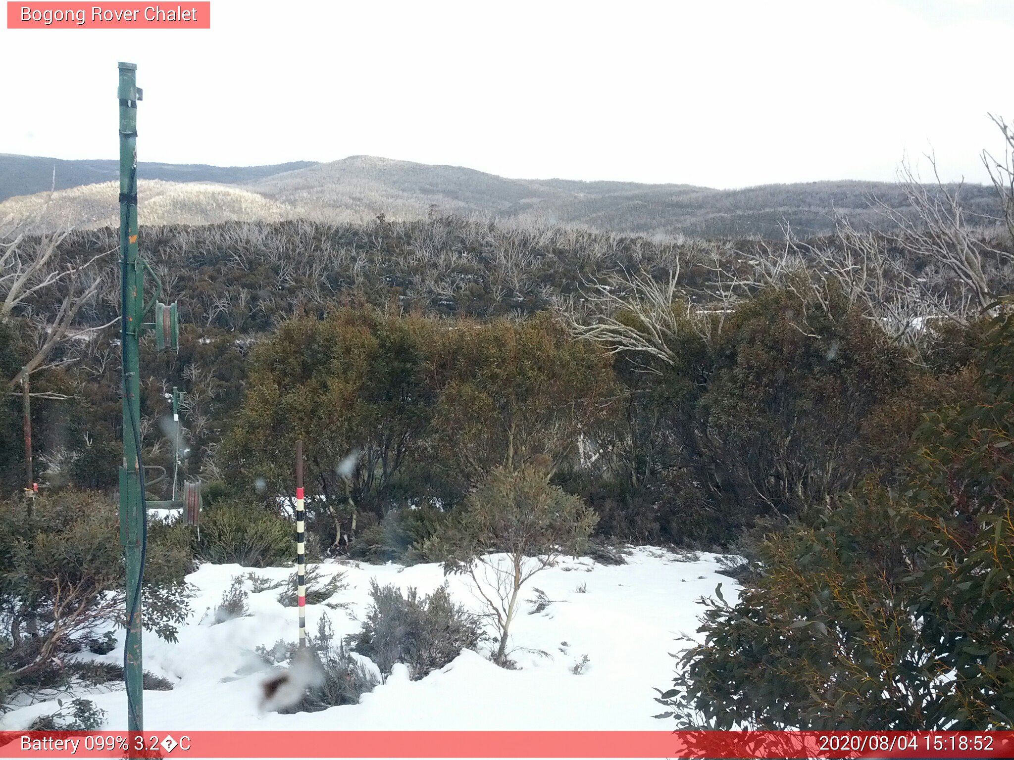 Bogong Web Cam 3:18pm Tuesday 4th of August 2020