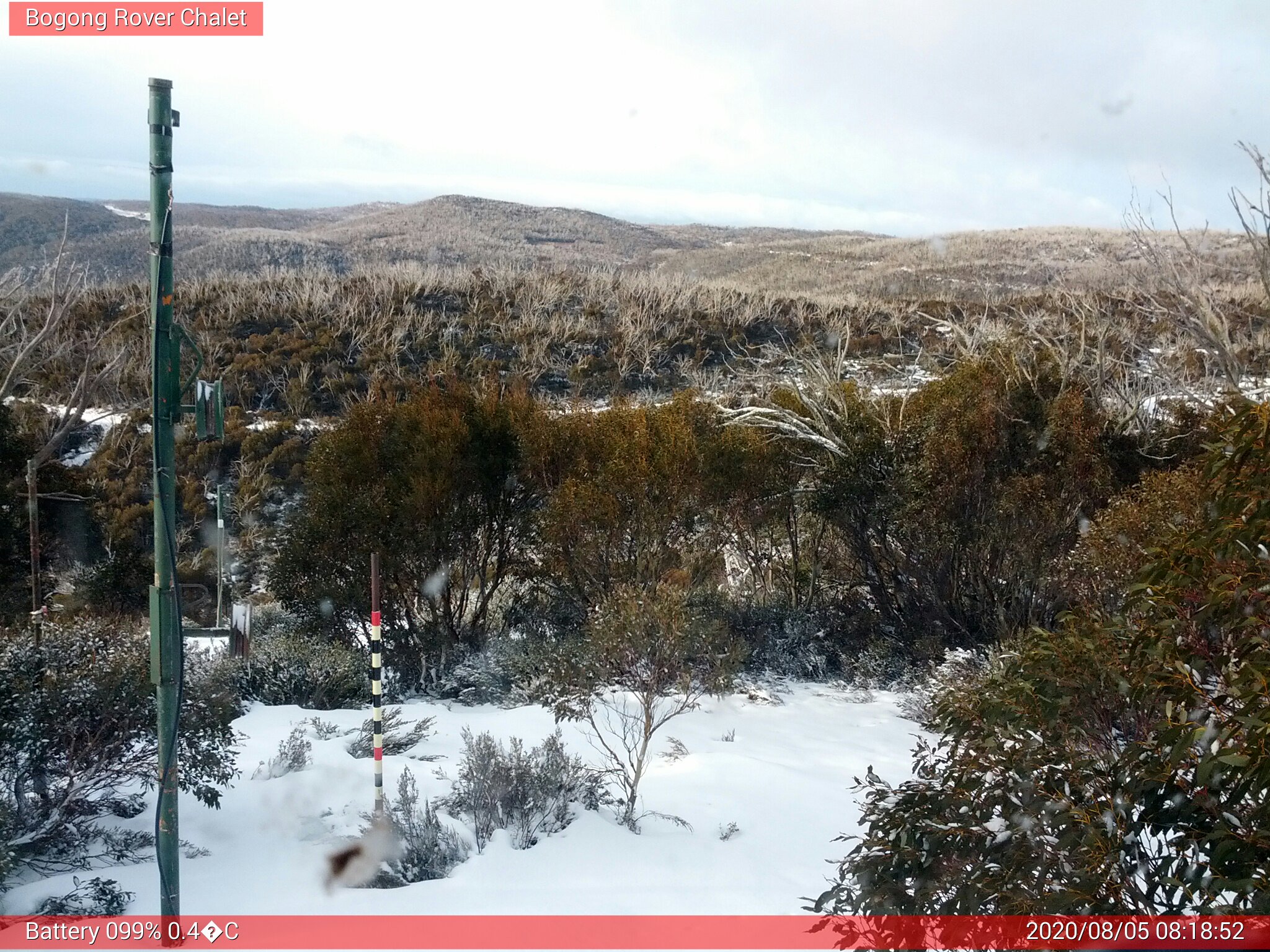 Bogong Web Cam 8:18am Wednesday 5th of August 2020