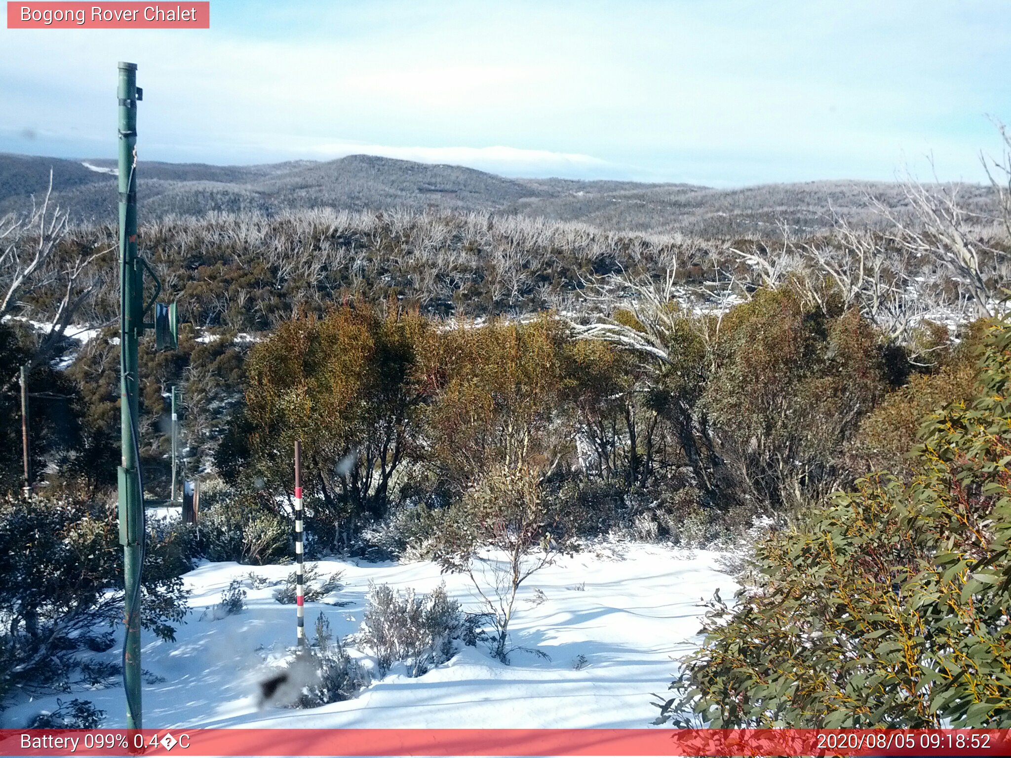 Bogong Web Cam 9:18am Wednesday 5th of August 2020