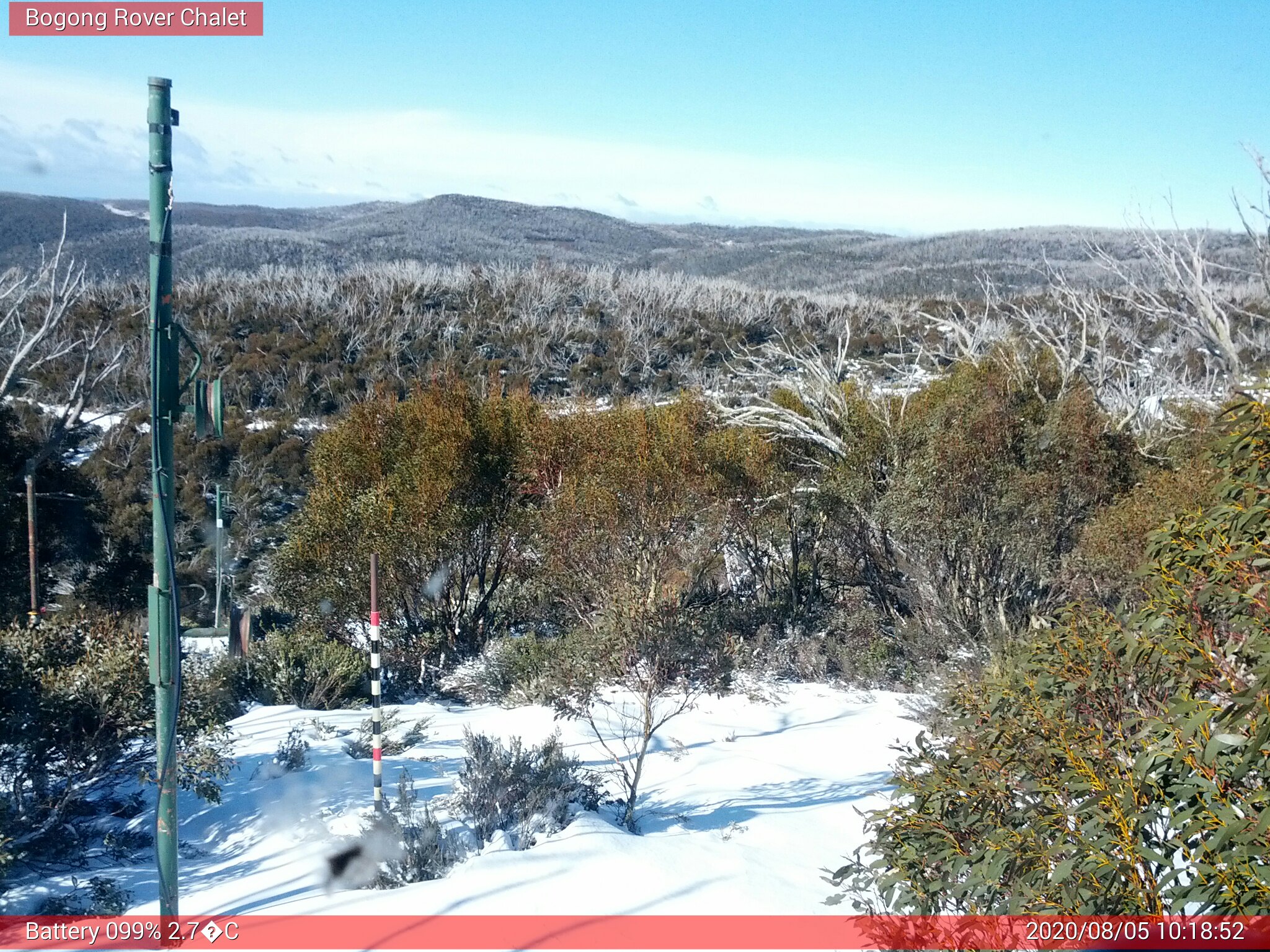 Bogong Web Cam 10:18am Wednesday 5th of August 2020