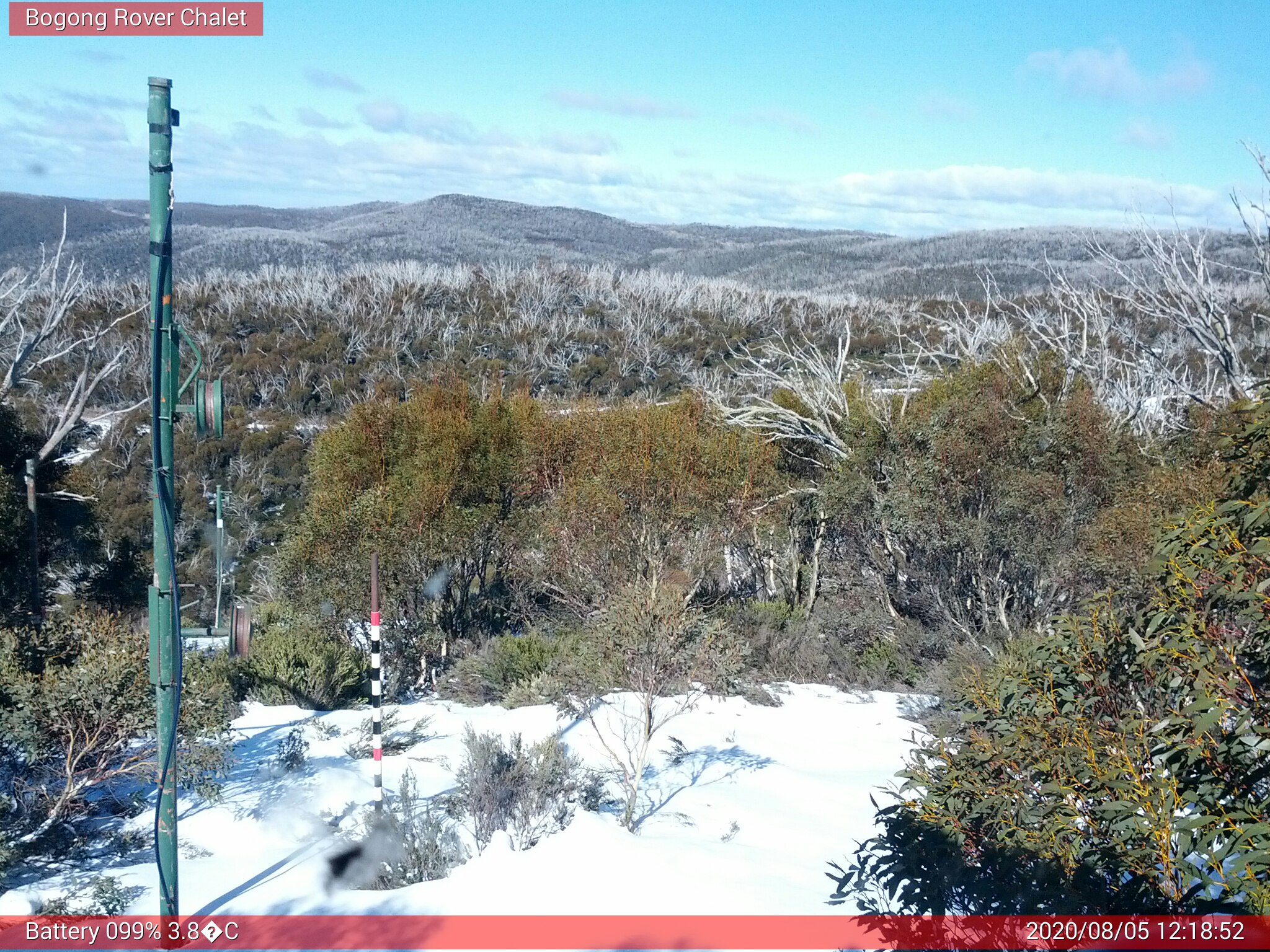 Bogong Web Cam 12:18pm Wednesday 5th of August 2020