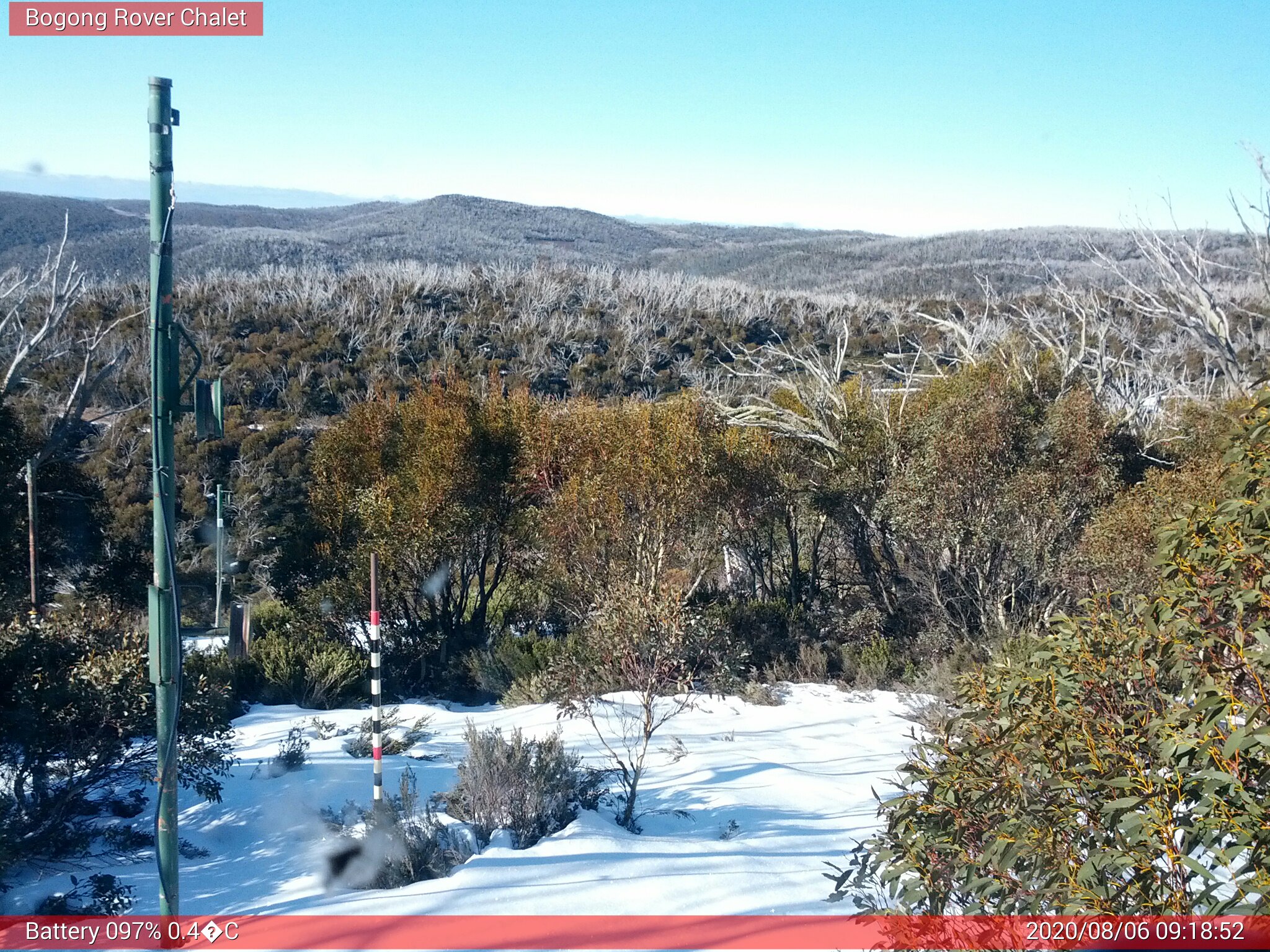 Bogong Web Cam 9:18am Thursday 6th of August 2020