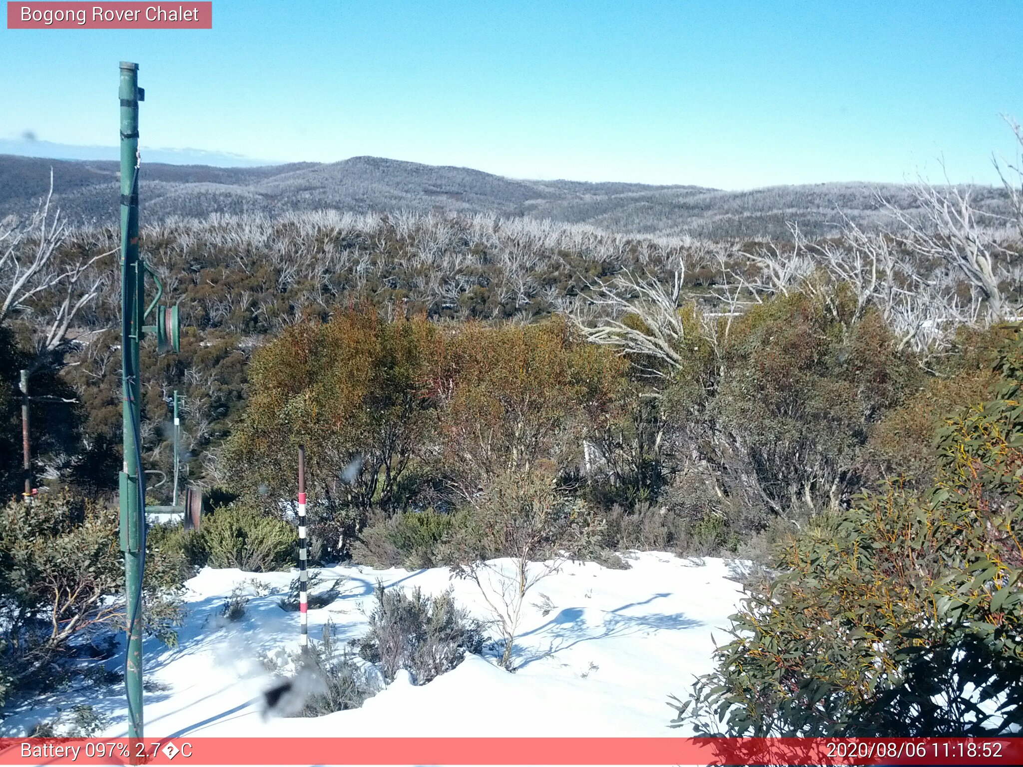 Bogong Web Cam 11:18am Thursday 6th of August 2020