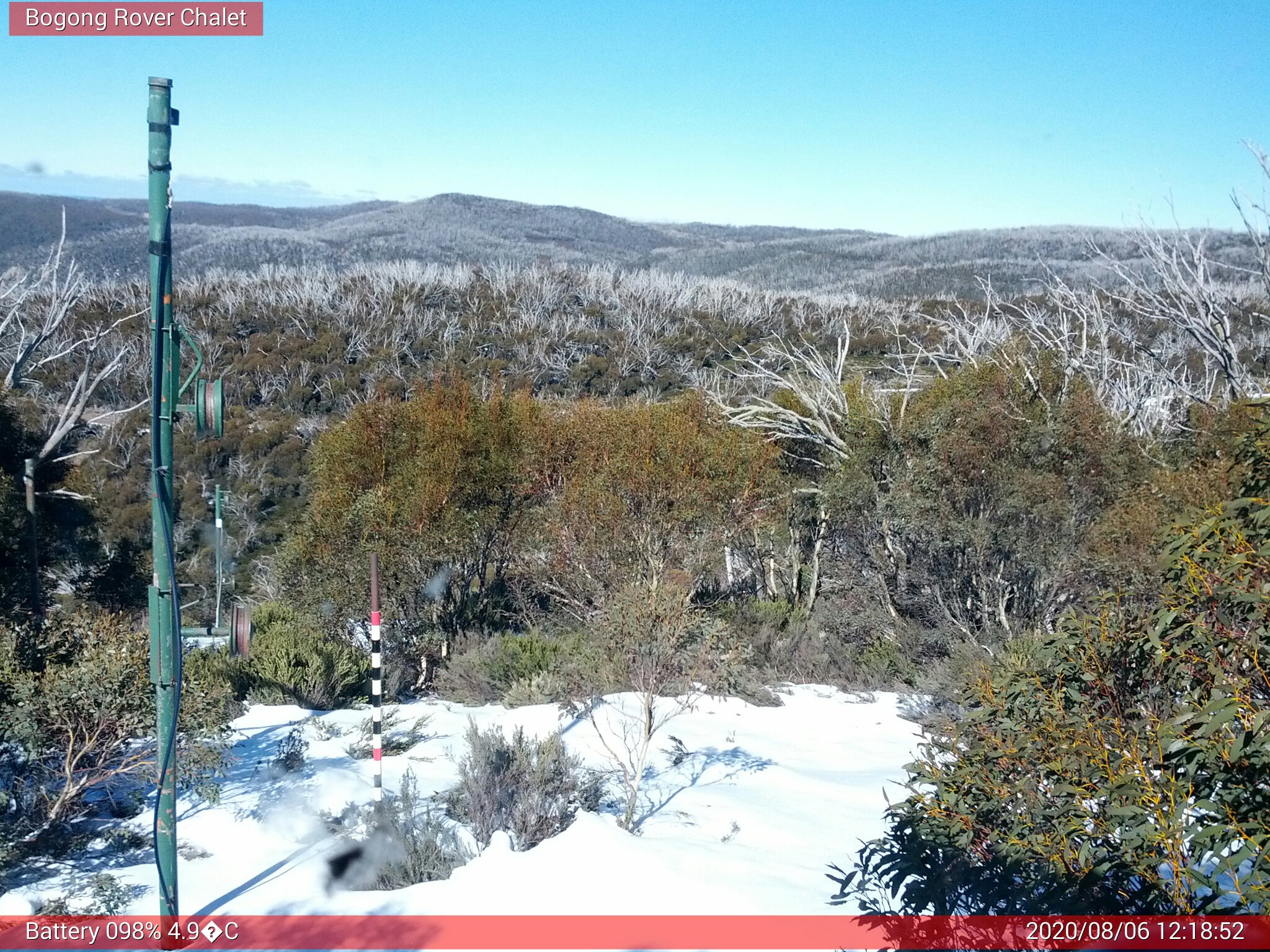 Bogong Web Cam 12:18pm Thursday 6th of August 2020