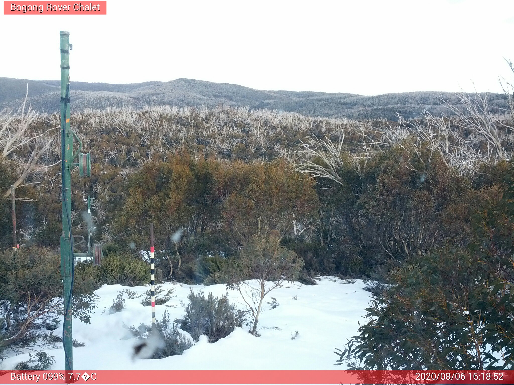 Bogong Web Cam 4:18pm Thursday 6th of August 2020