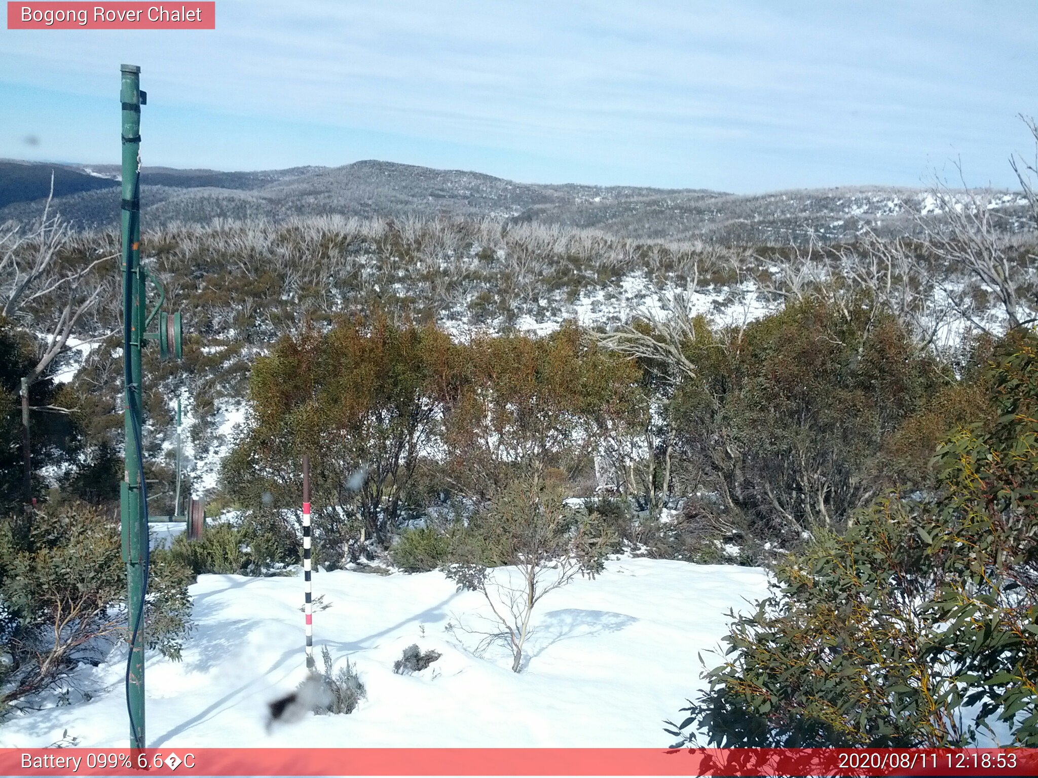 Bogong Web Cam 12:18pm Tuesday 11th of August 2020