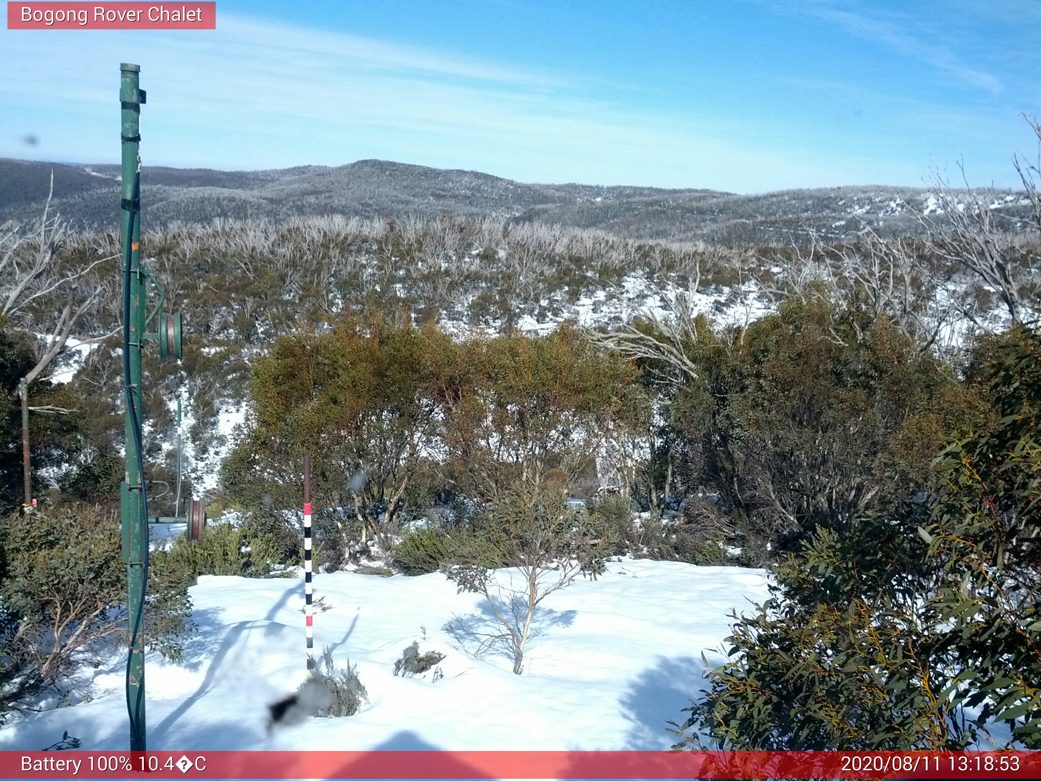 Bogong Web Cam 1:18pm Tuesday 11th of August 2020