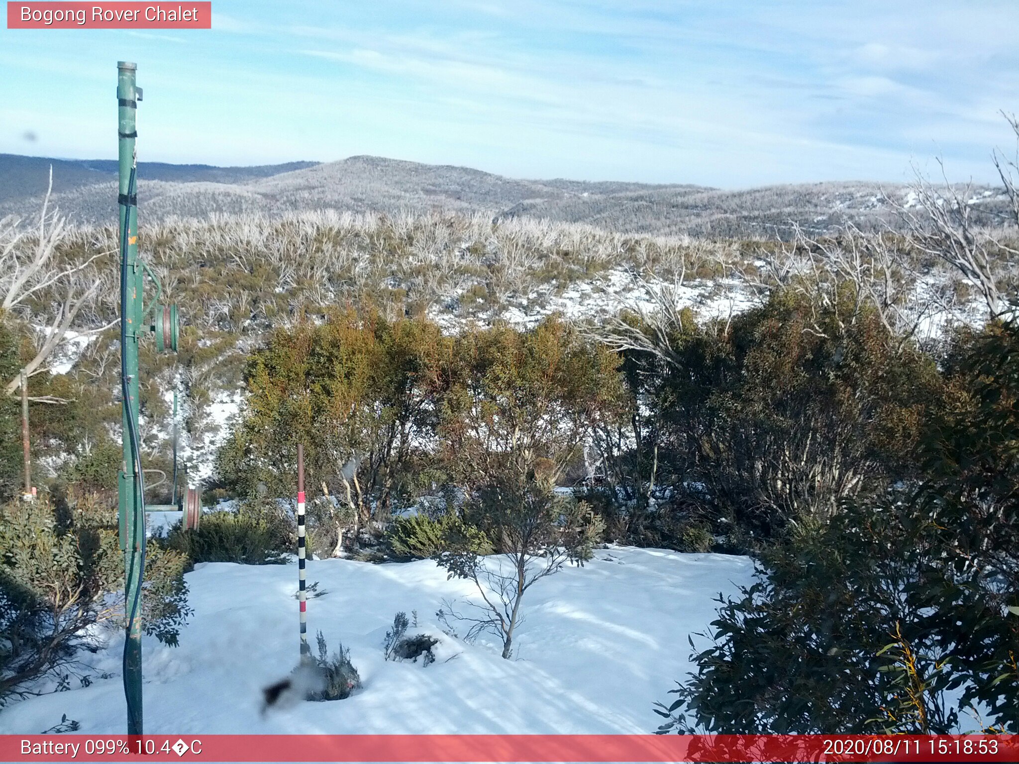 Bogong Web Cam 3:18pm Tuesday 11th of August 2020