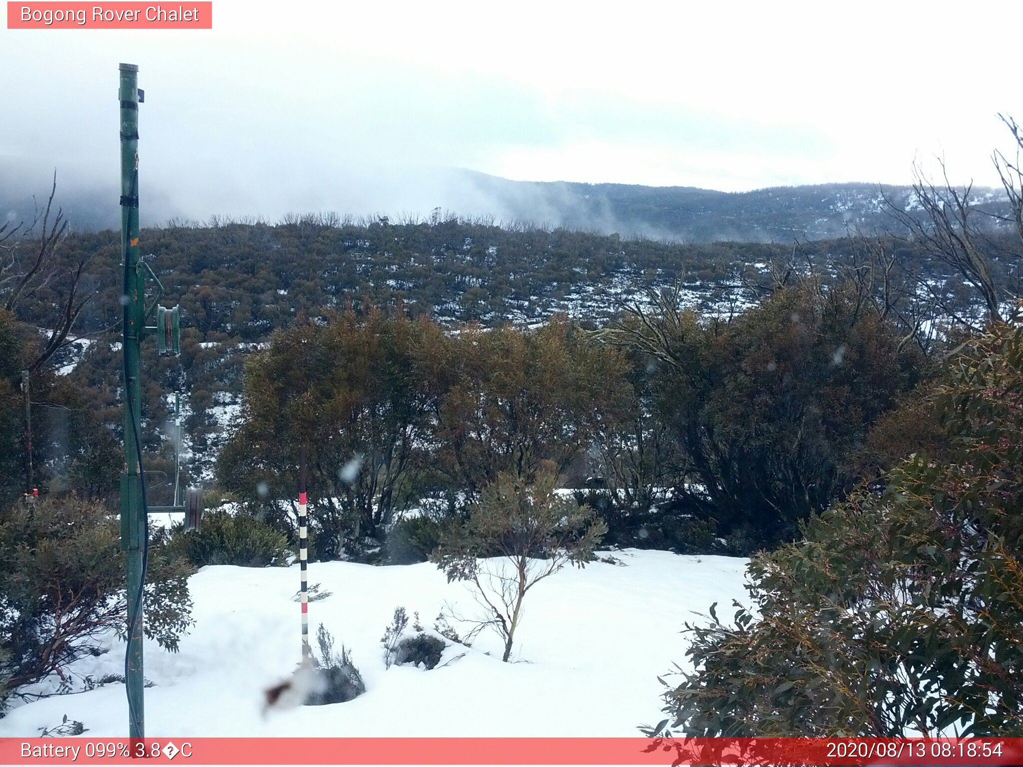 Bogong Web Cam 8:18am Thursday 13th of August 2020